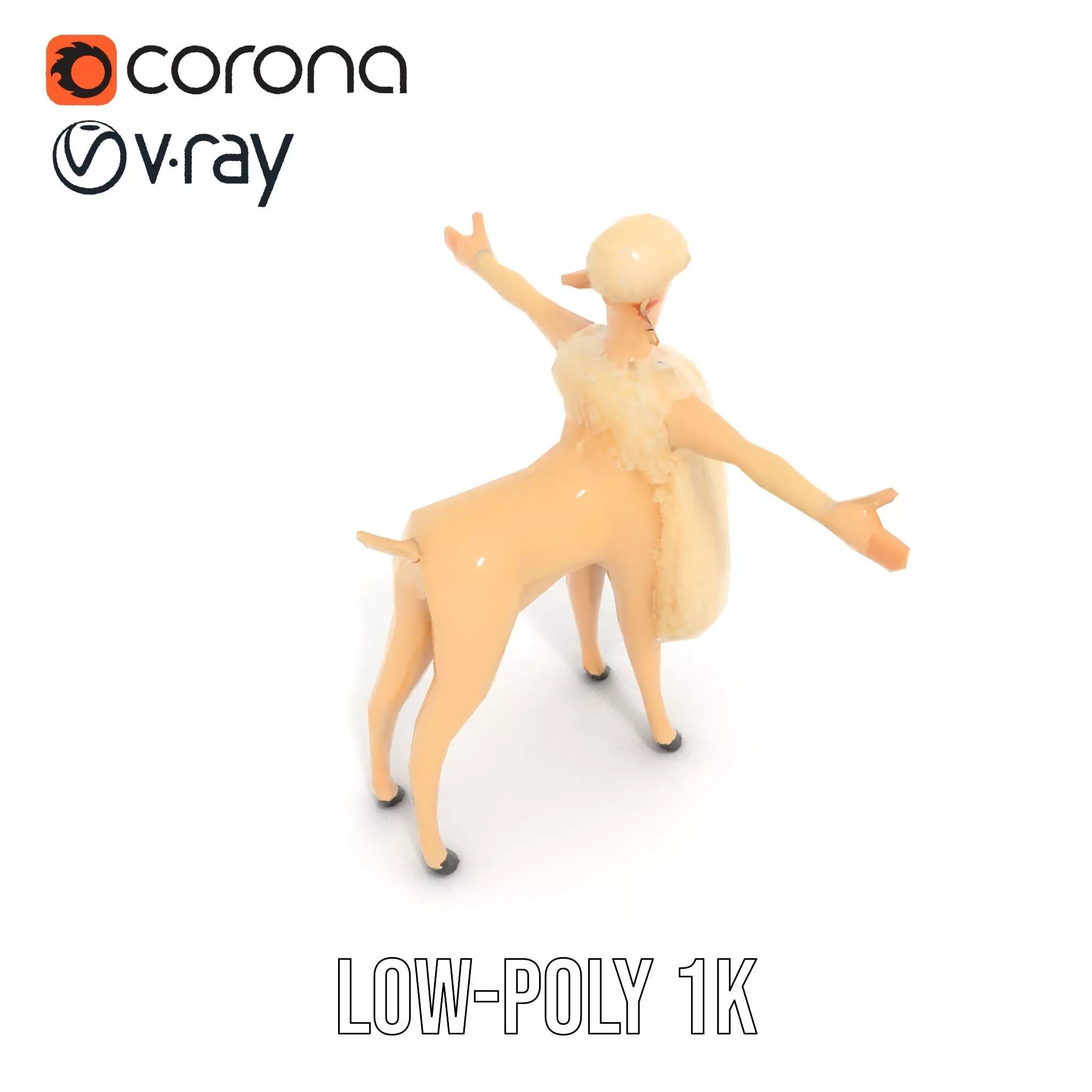 Fluffy Sheep Character model pack Low-poly 3D model_23