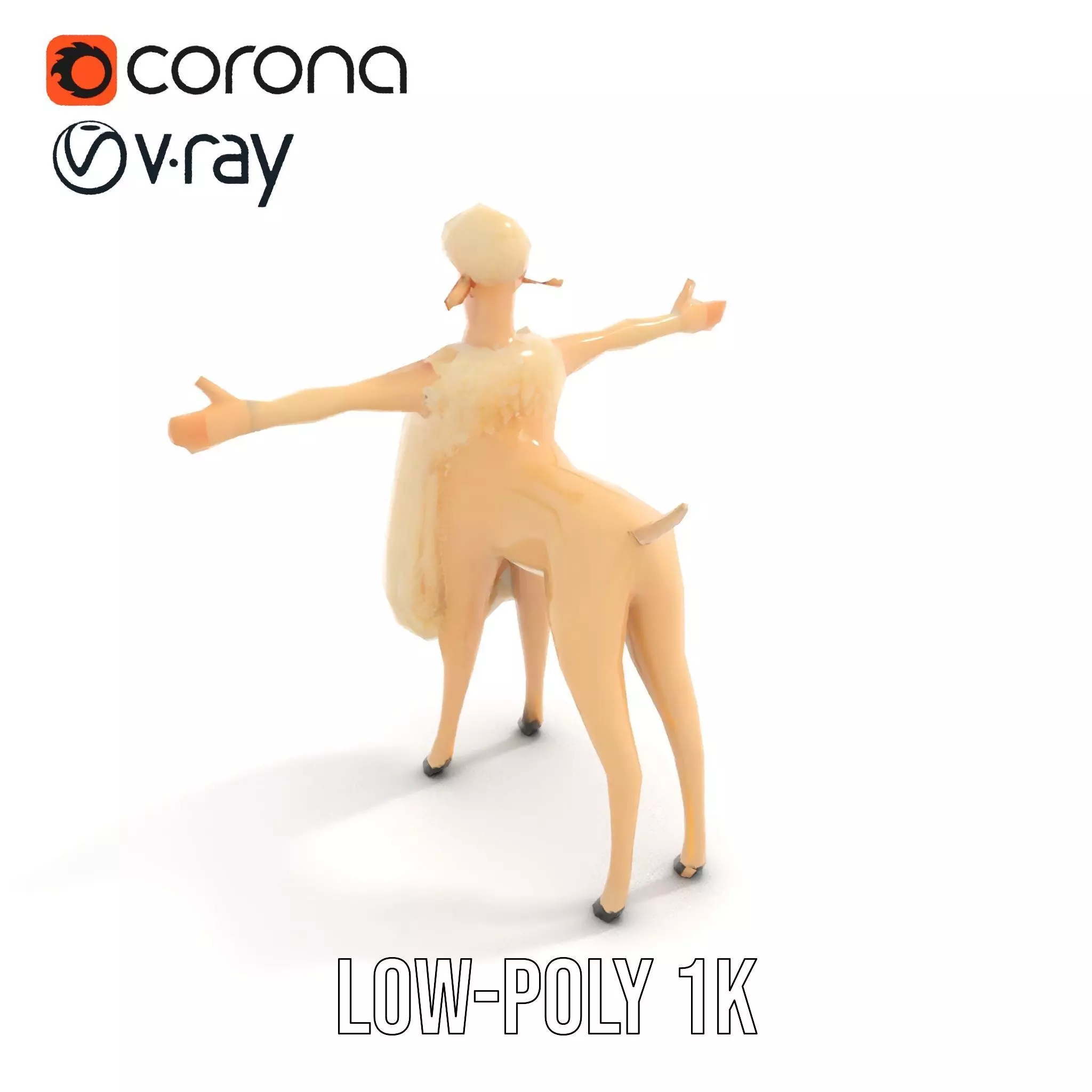 Fluffy Sheep Character model pack Low-poly 3D model_8