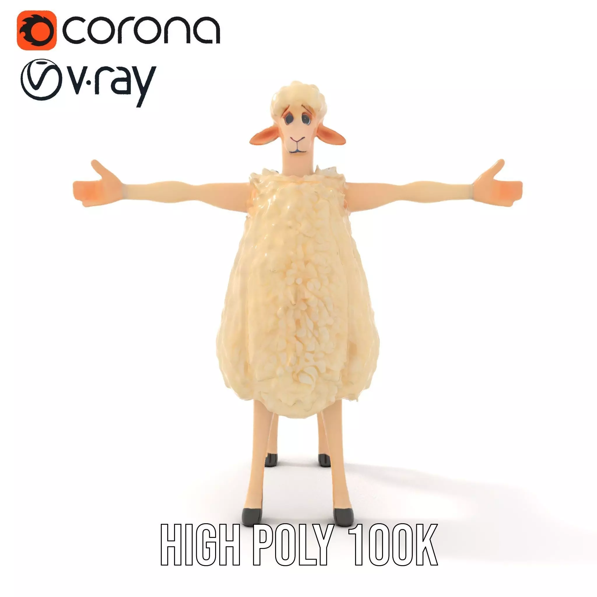 Fluffy Sheep Character model pack Low-poly 3D model_18