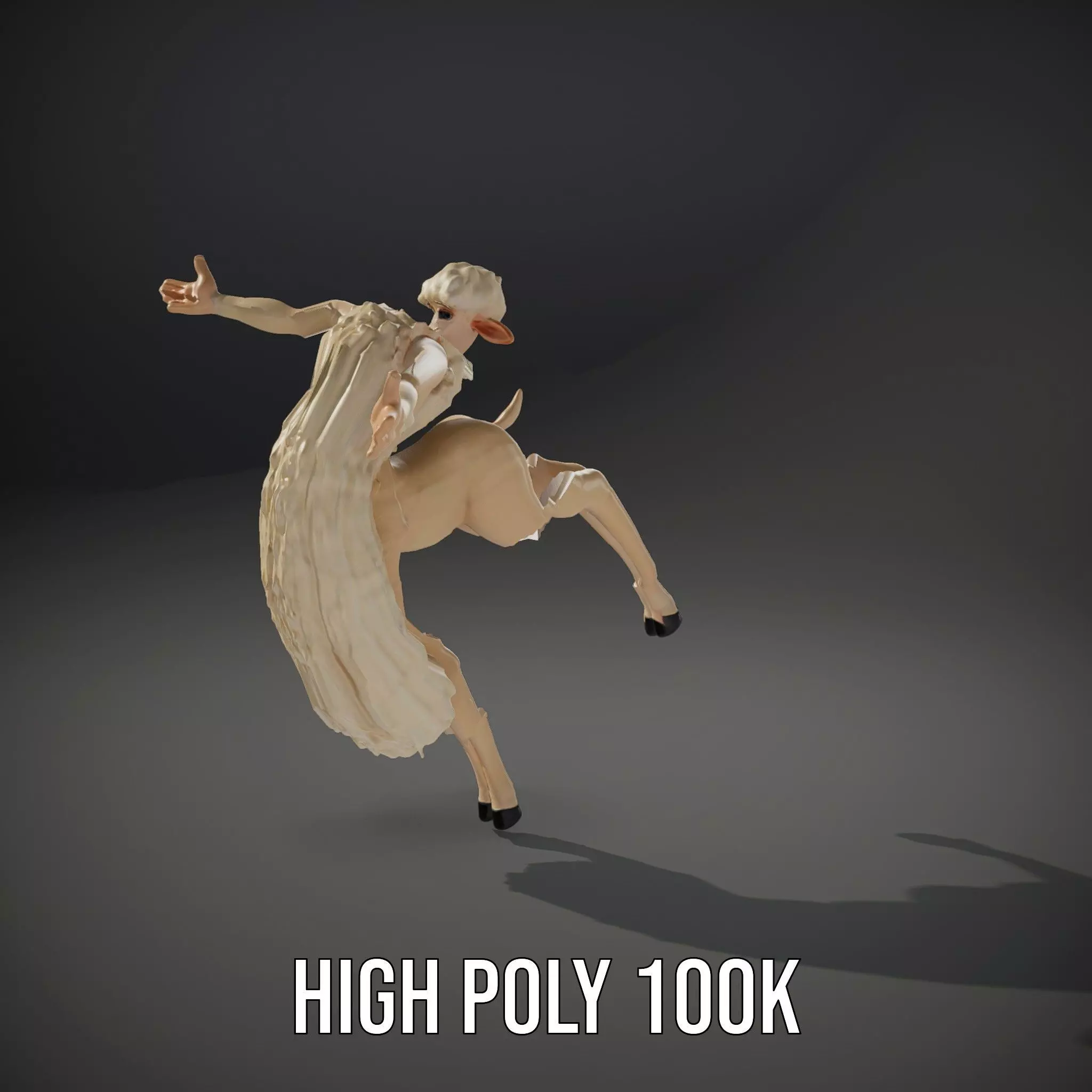 Fluffy Sheep Character model pack Low-poly 3D model_15