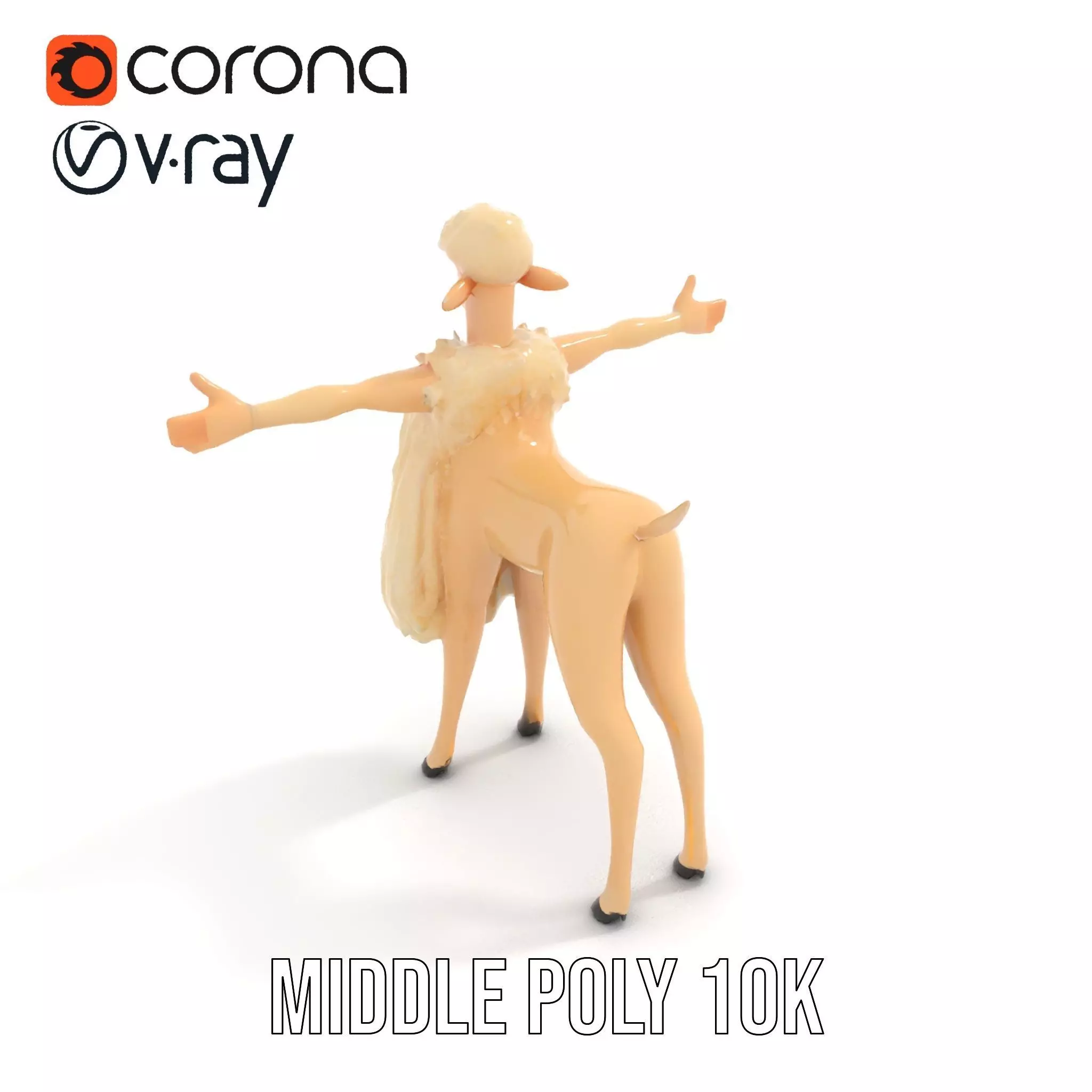 Fluffy Sheep Character model pack Low-poly 3D model_11