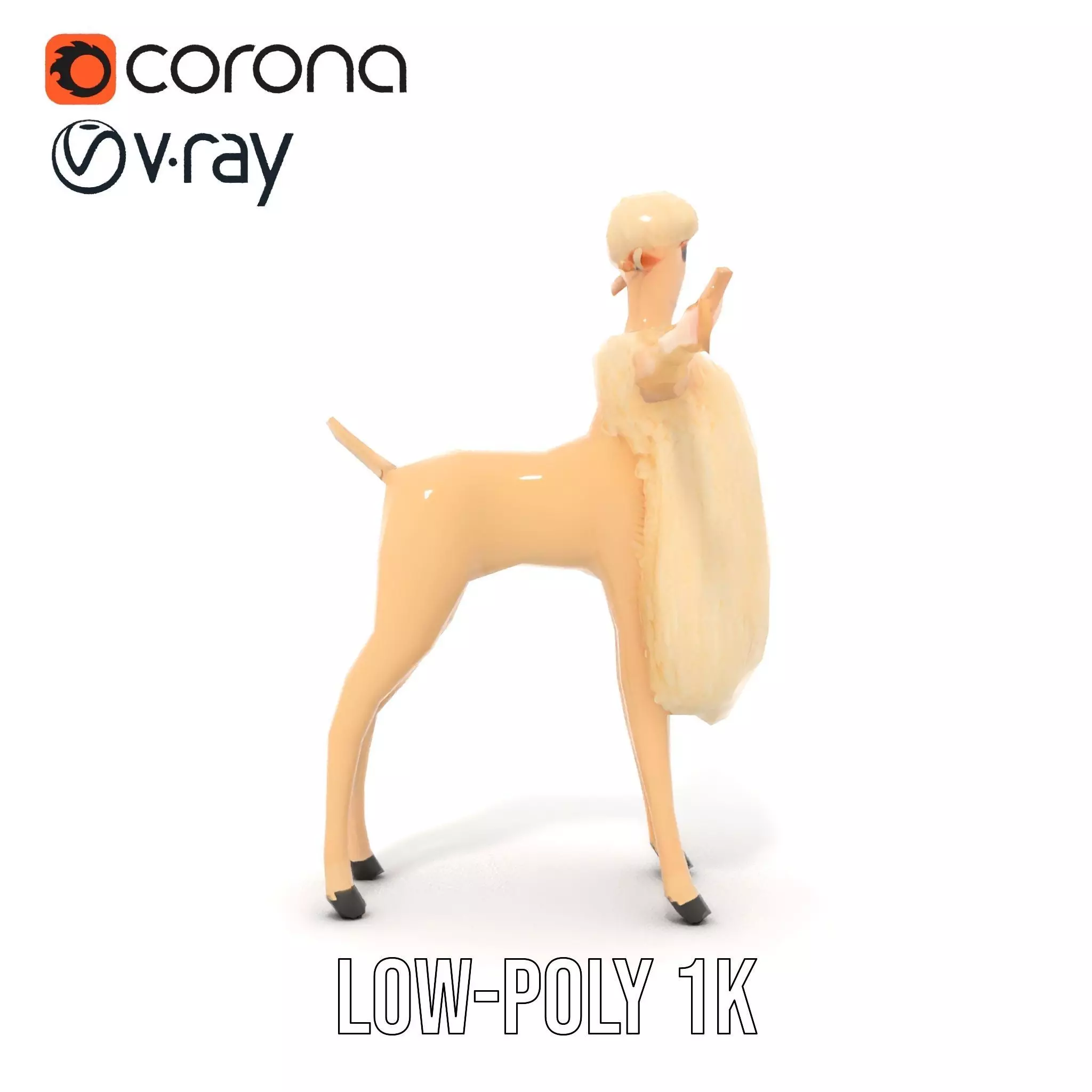 Fluffy Sheep Character model pack Low-poly 3D model_10