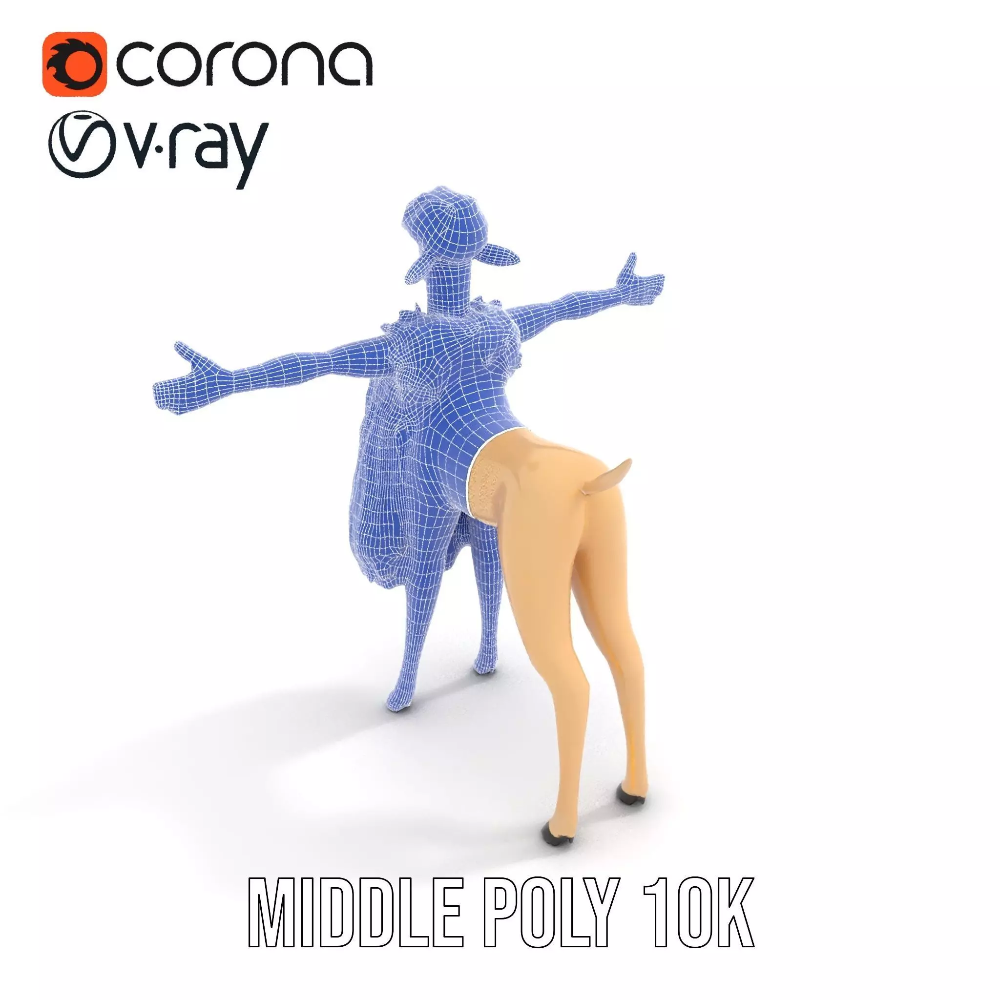 Fluffy Sheep Character model pack Low-poly 3D model_25