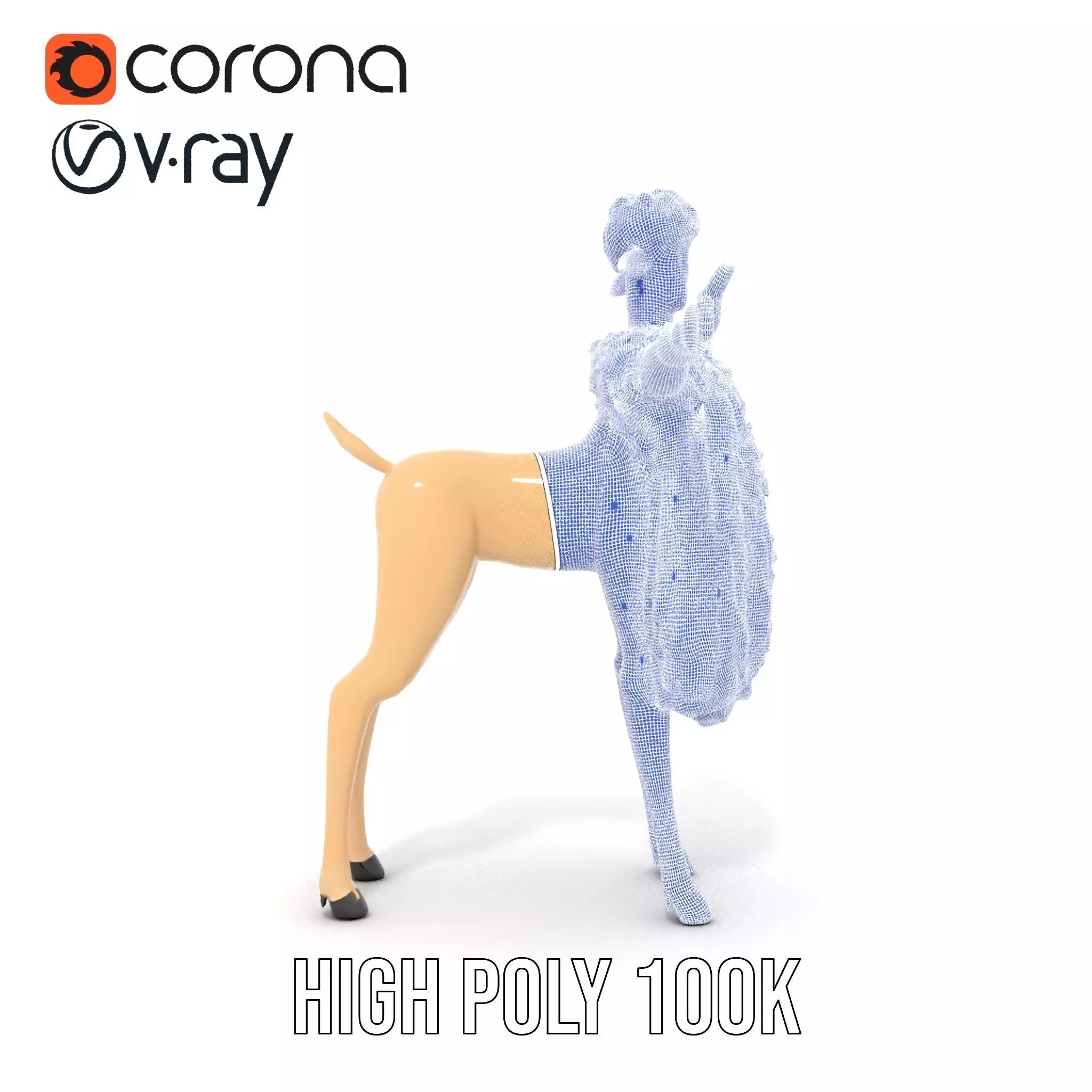 Fluffy Sheep Character model pack Low-poly 3D model_35