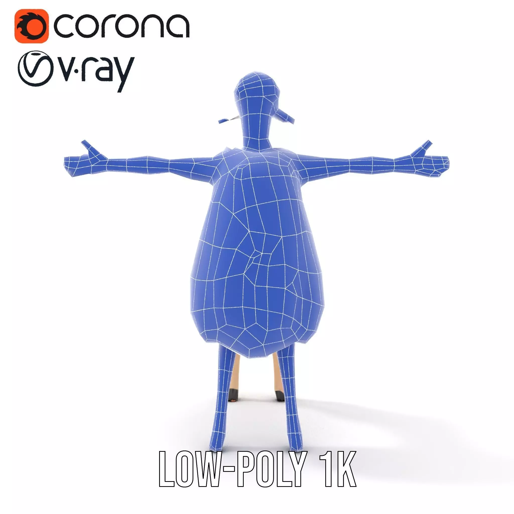 Fluffy Sheep Character model pack Low-poly 3D model_29