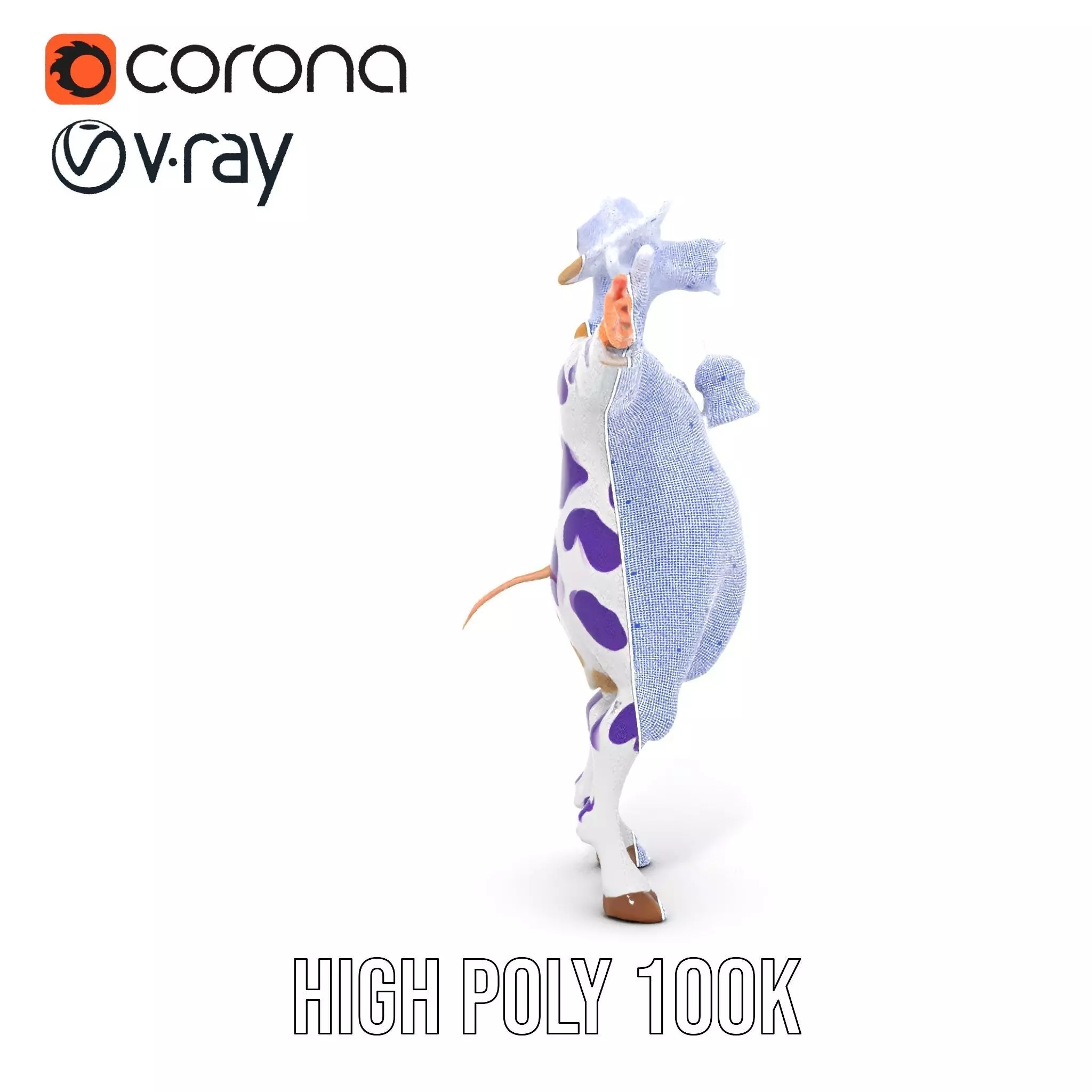 Purple Cow Character model pack Low-poly 3D model_35