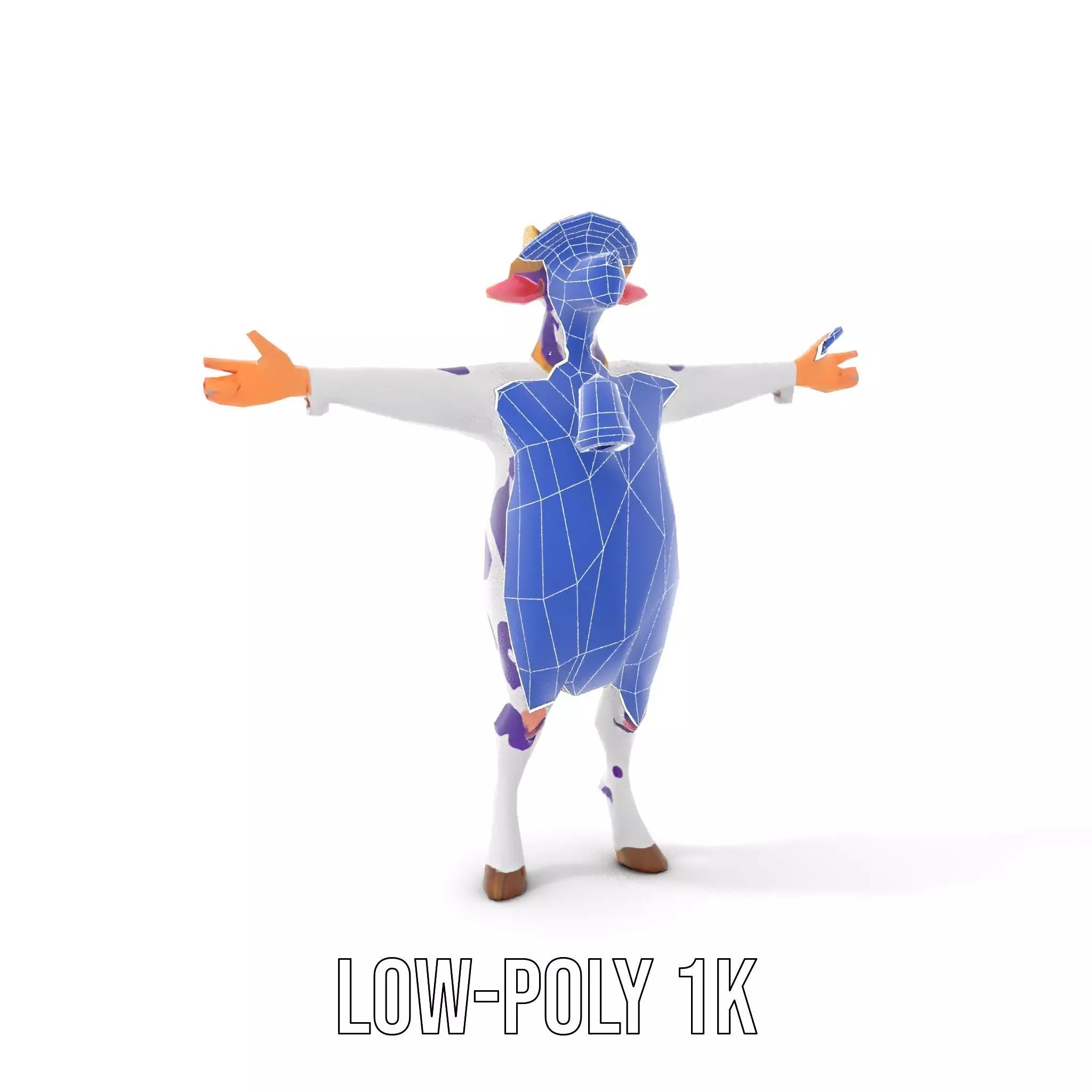 Purple Cow Character model pack Low-poly 3D model_31