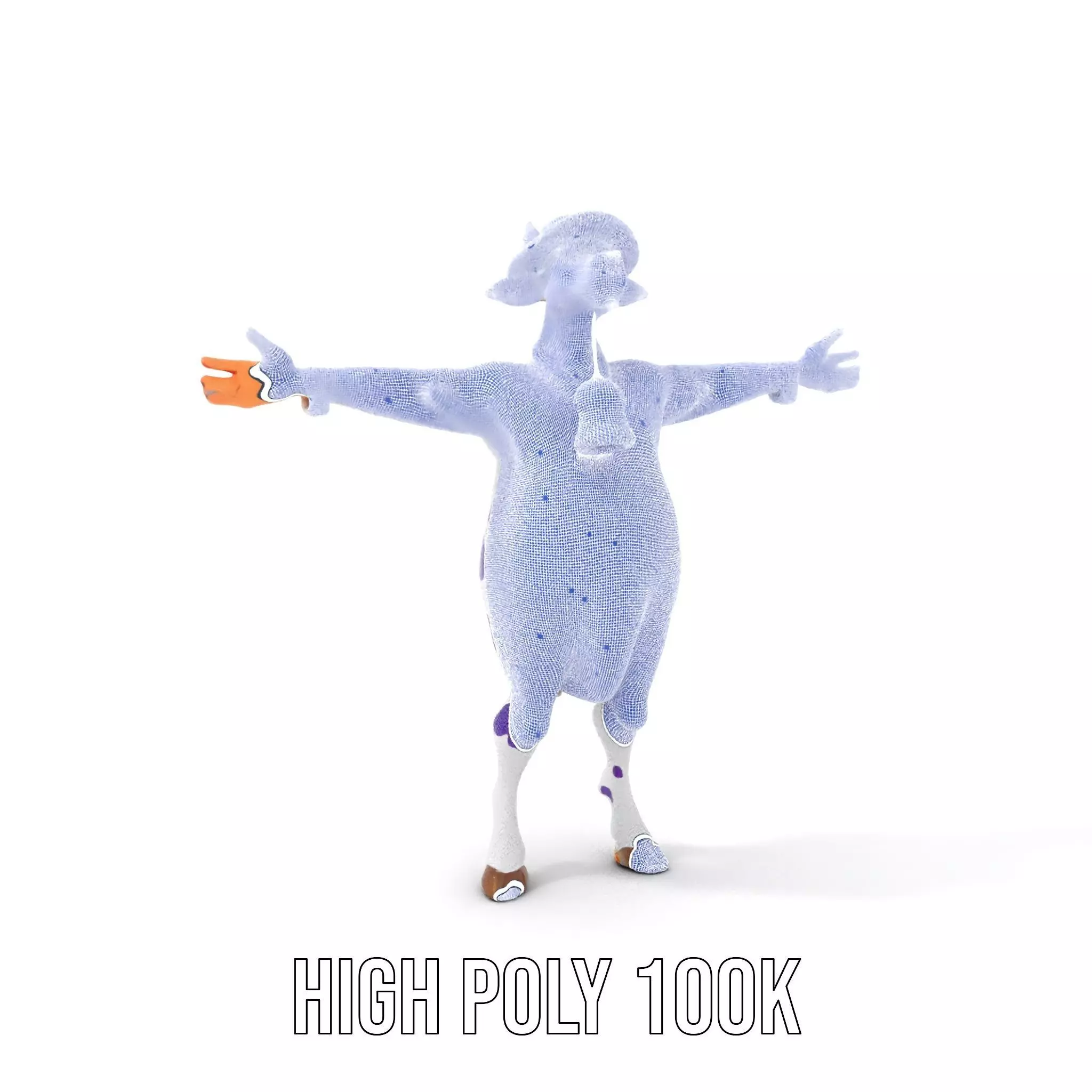 Purple Cow Character model pack Low-poly 3D model_5