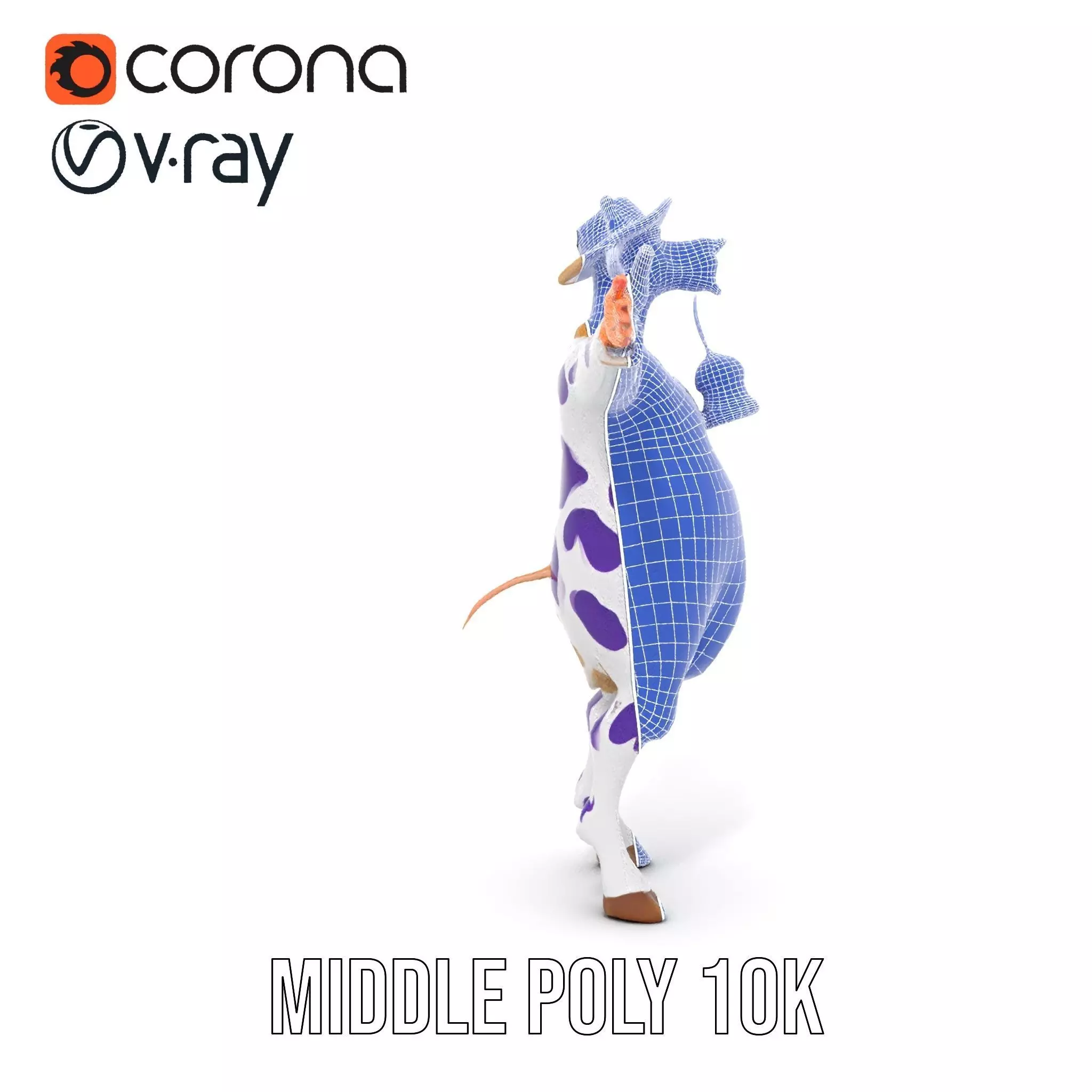 Purple Cow Character model pack Low-poly 3D model_28