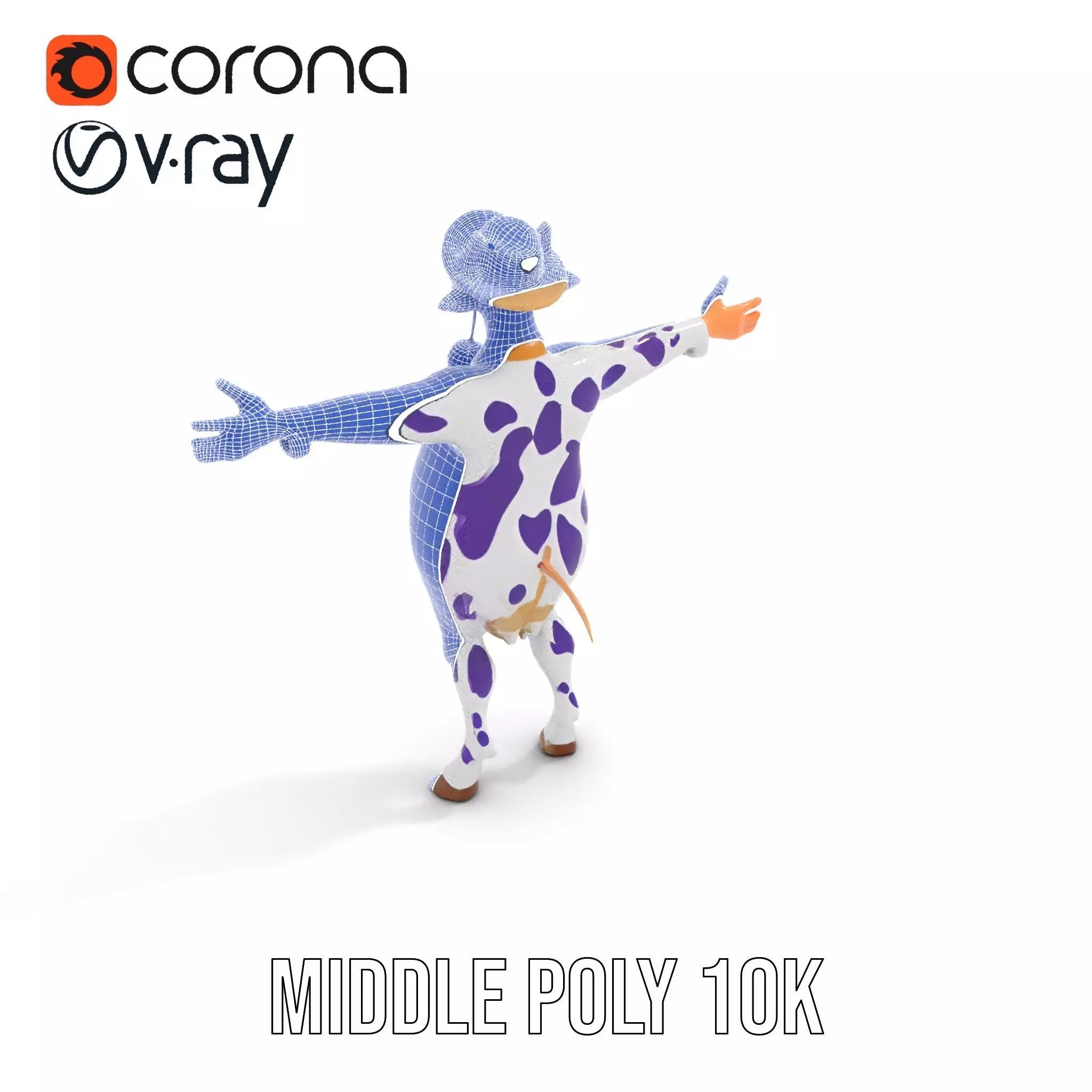 Purple Cow Character model pack Low-poly 3D model_20