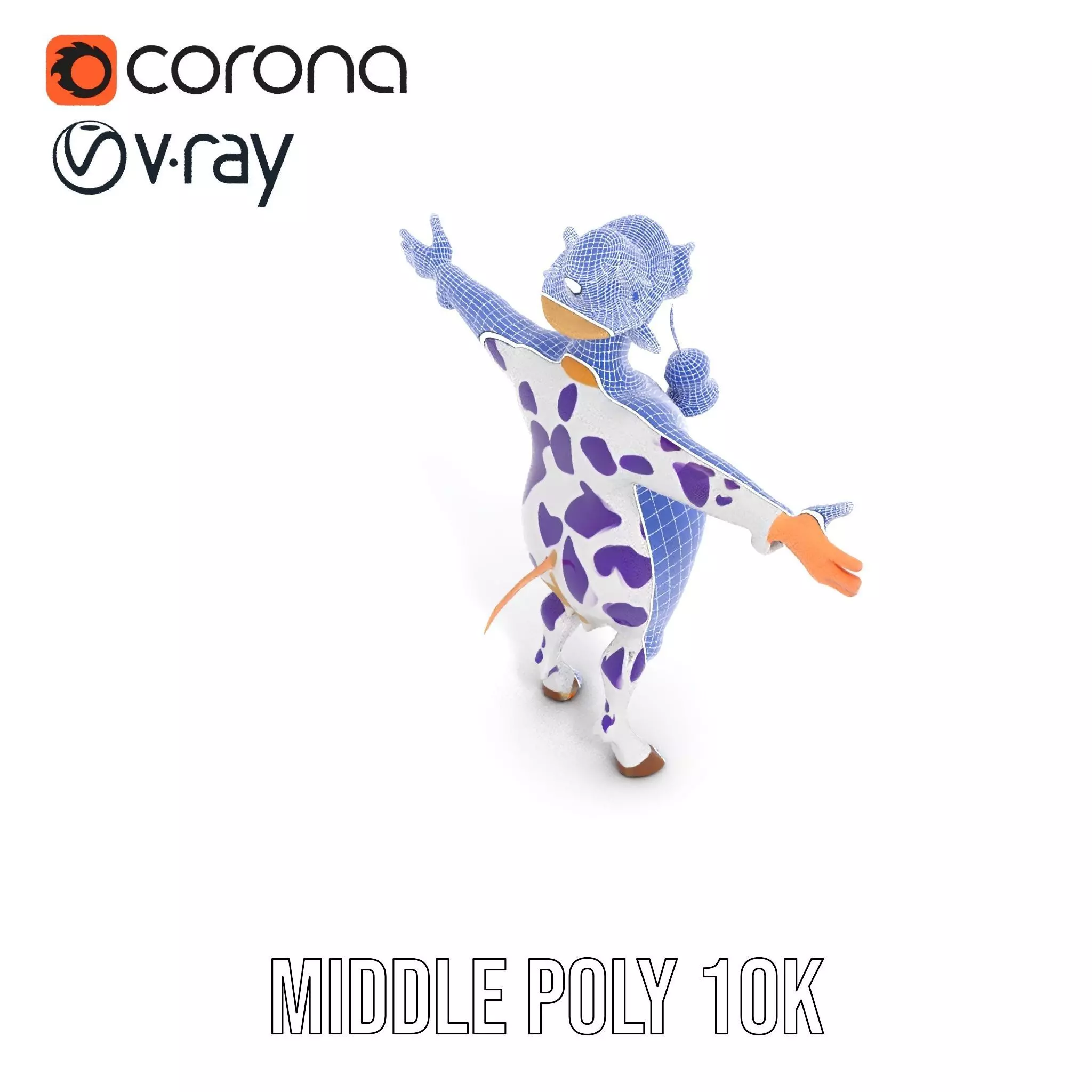 Purple Cow Character model pack Low-poly 3D model_14