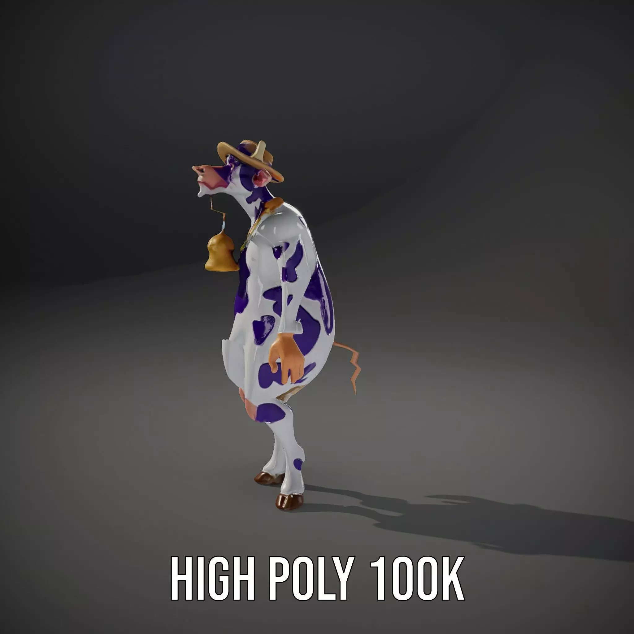 Purple Cow Character model pack Low-poly 3D model_11