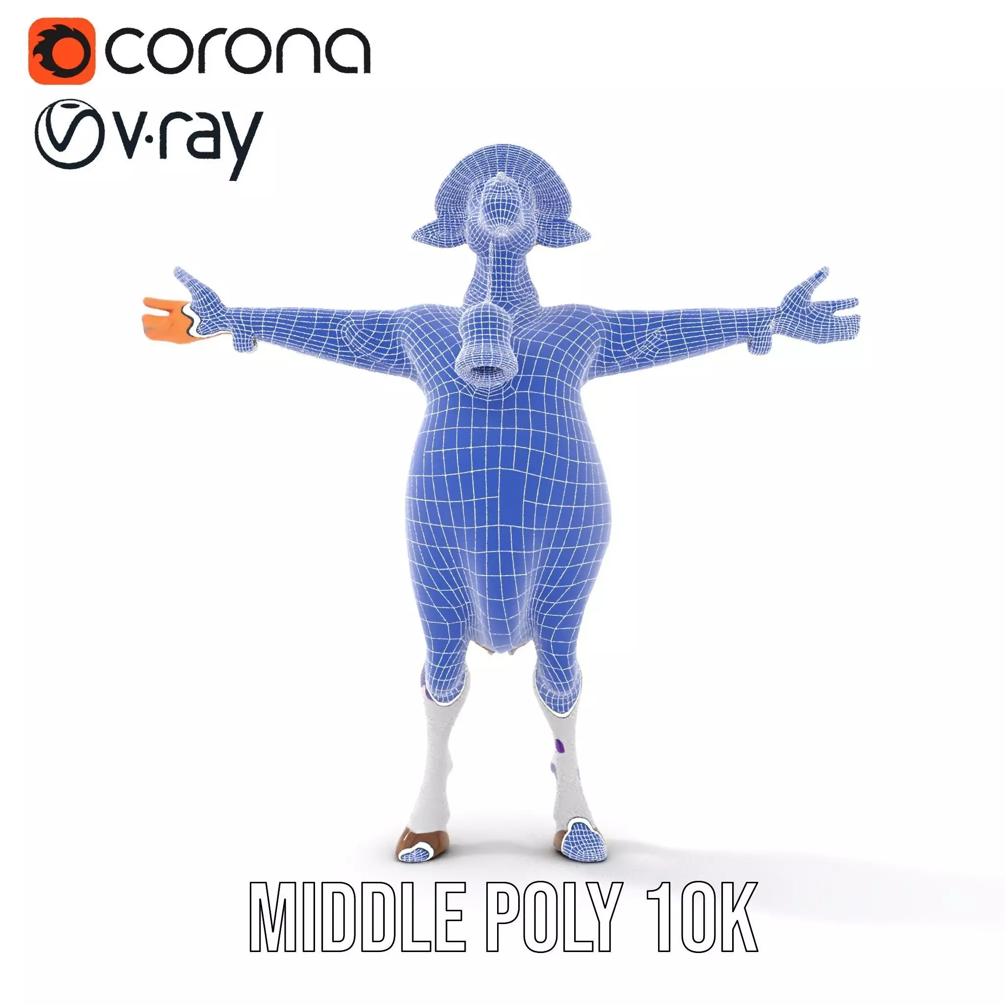 Purple Cow Character model pack Low-poly 3D model_30