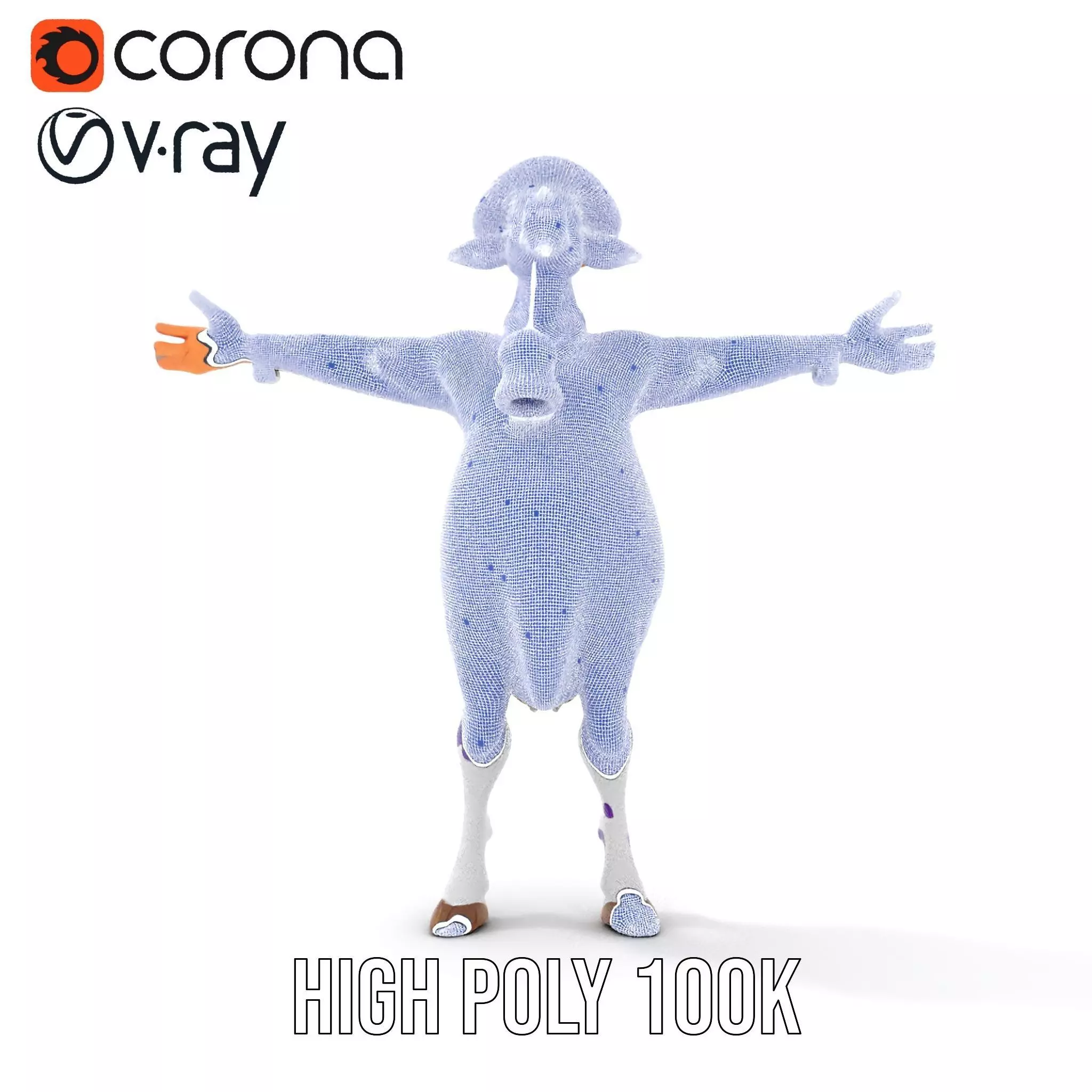 Purple Cow Character model pack Low-poly 3D model_34