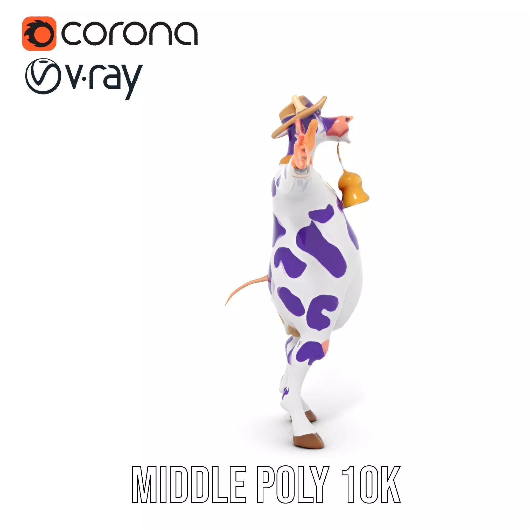 Purple Cow Character model pack Low-poly 3D model_25