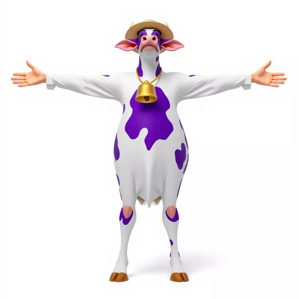 Purple Cow Character model pack Low-poly 3D model_3