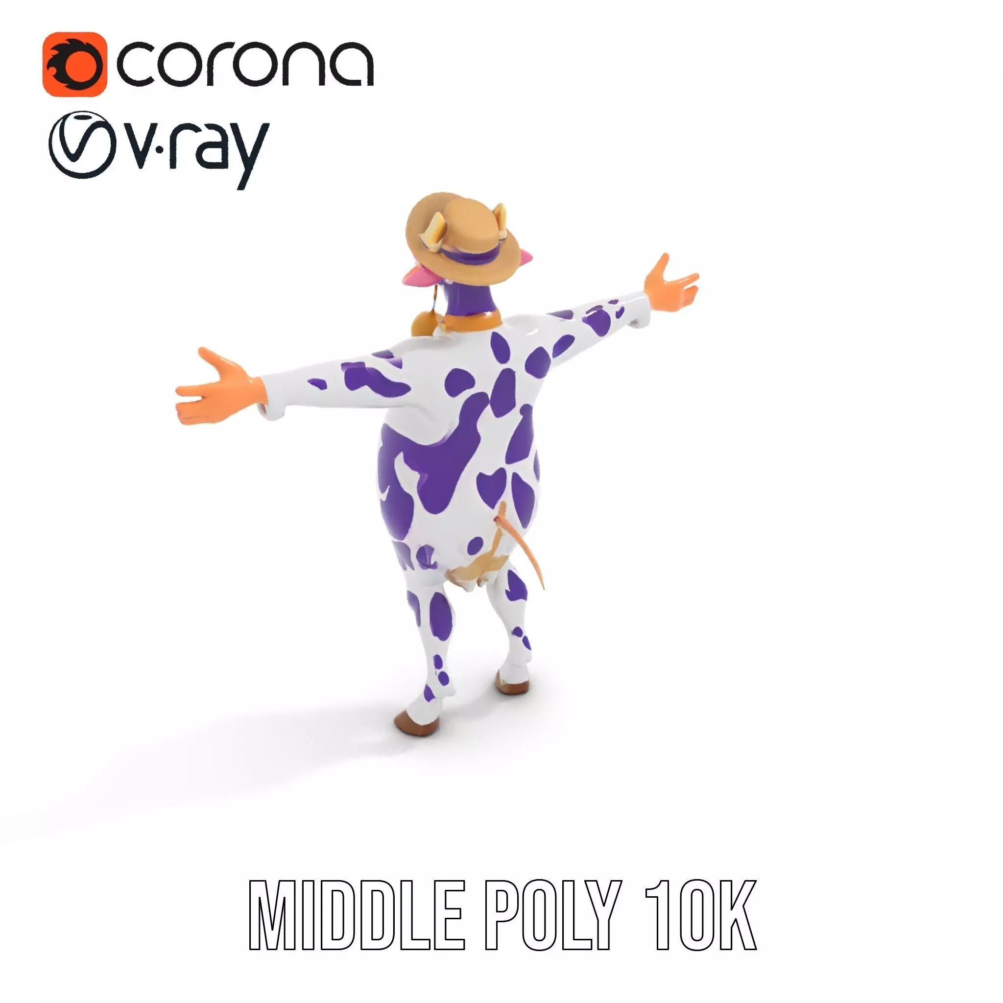 Purple Cow Character model pack Low-poly 3D model_22