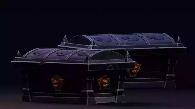 Stylized Halloween Props - Coffin Low-poly 3D model