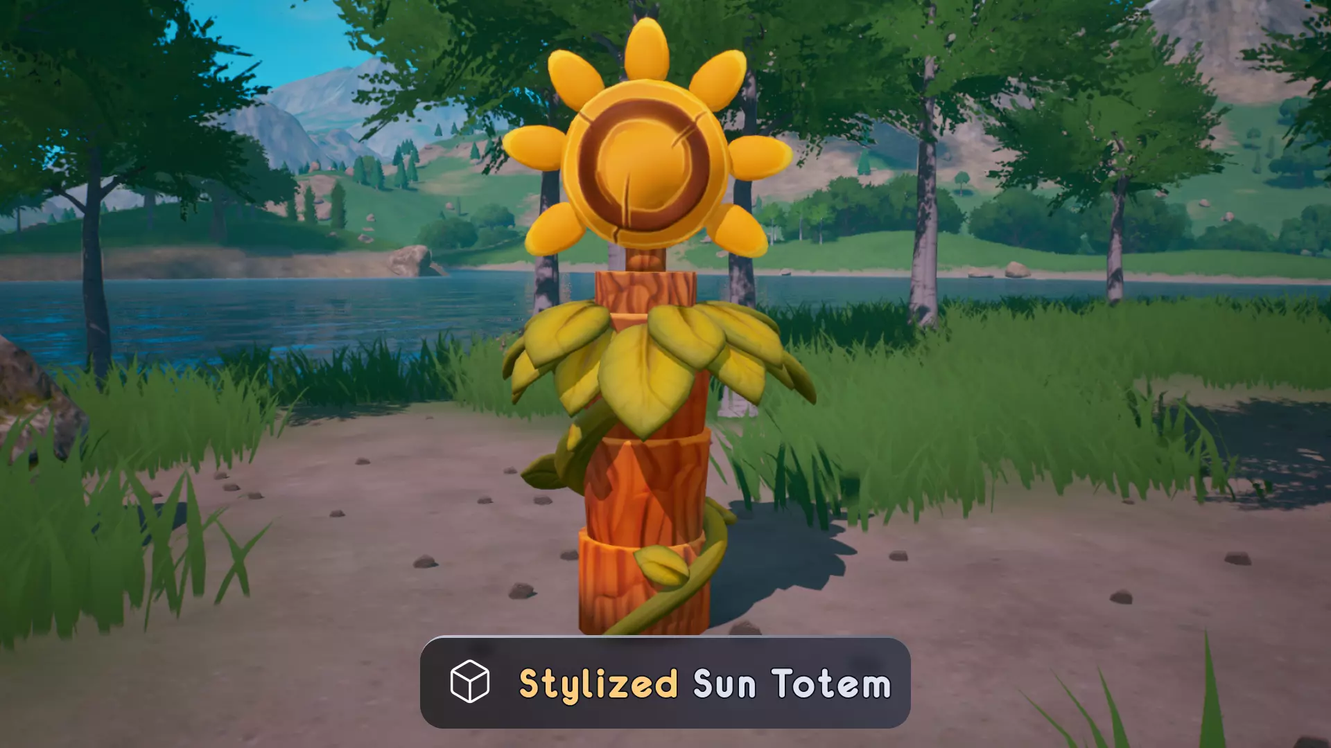 Stylized Sun Totem PBR Game Ready Low-poly 3D model