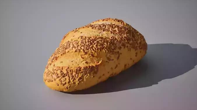 Bread with toppings 6K triangles 4K PBR textures Low-poly 3D model 3