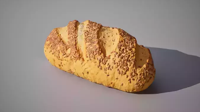 Bread with toppings 6K triangles 4K PBR textures Low-poly 3D model 2