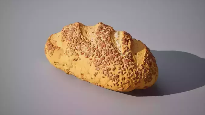 Bread with toppings 6K triangles 4K PBR textures Low-poly 3D model 4