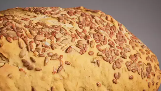 Bread with toppings 6K triangles 4K PBR textures Low-poly 3D model 6