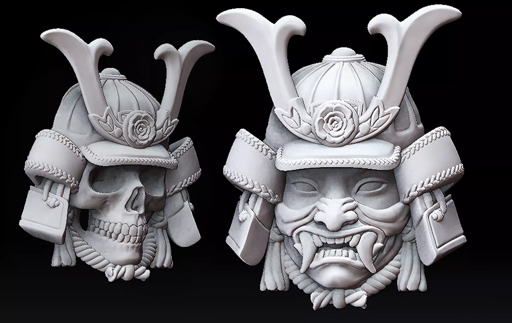 Samurai Skull Head 3D print model
