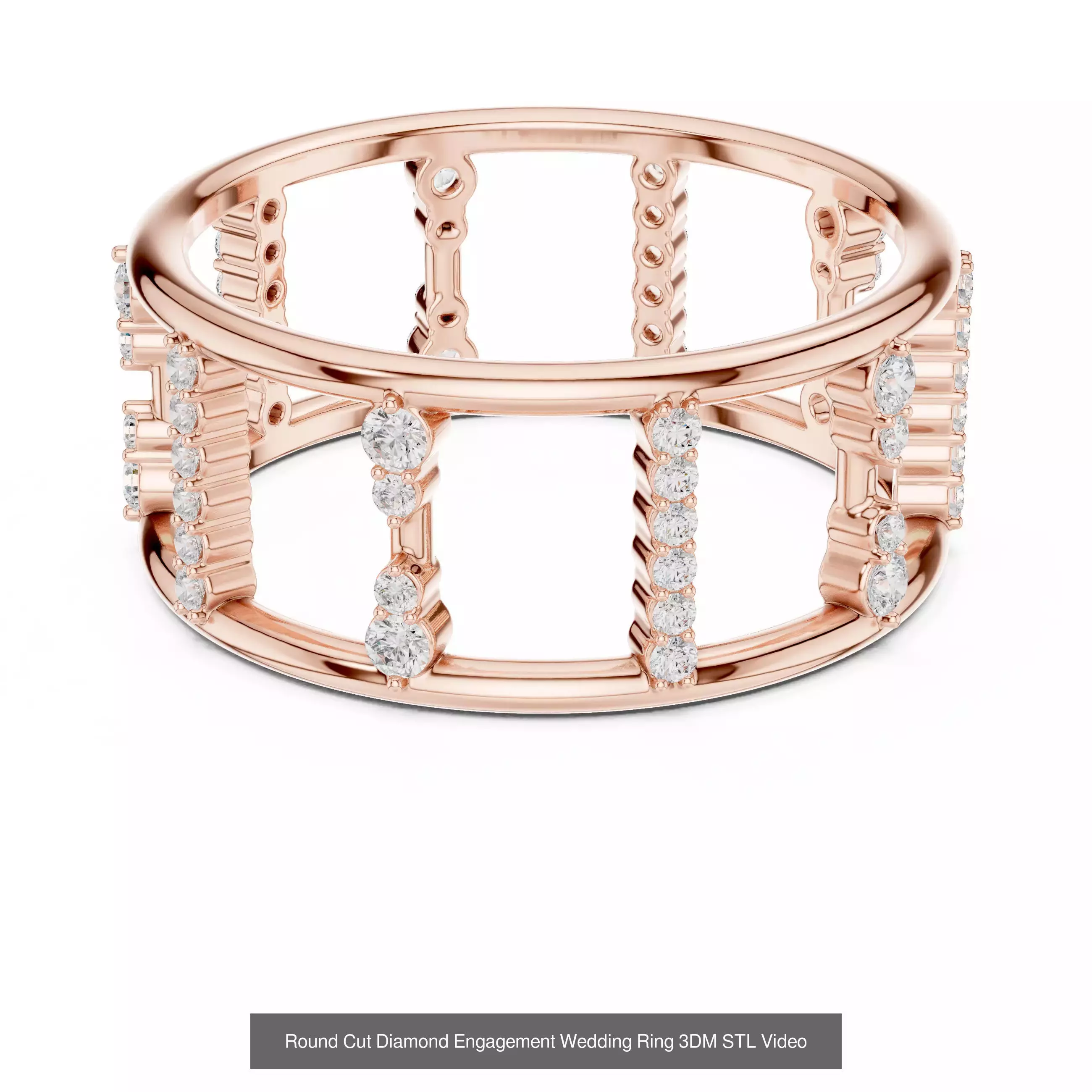 2138 All Diamond Rings 3DM STL FBX OBJ 3 Color Rendering Videos 3D Model Collection_293