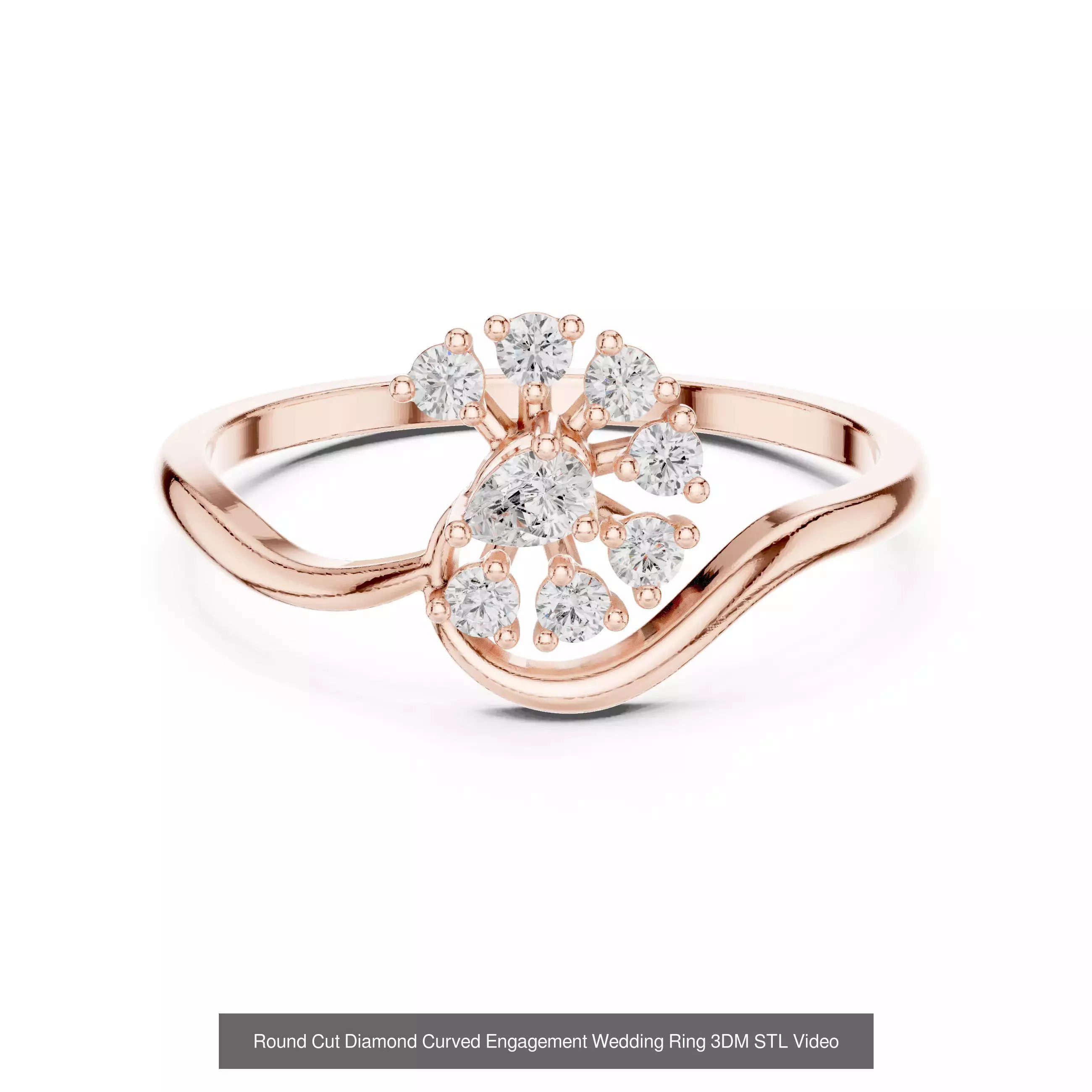 2138 All Diamond Rings 3DM STL FBX OBJ 3 Color Rendering Videos 3D Model Collection_312