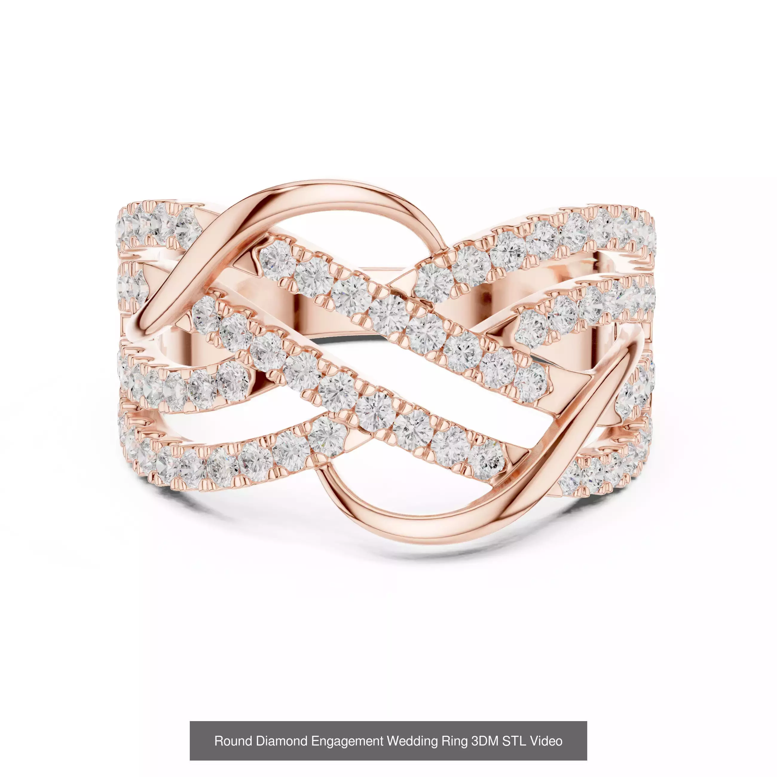 2138 All Diamond Rings 3DM STL FBX OBJ 3 Color Rendering Videos 3D Model Collection_288