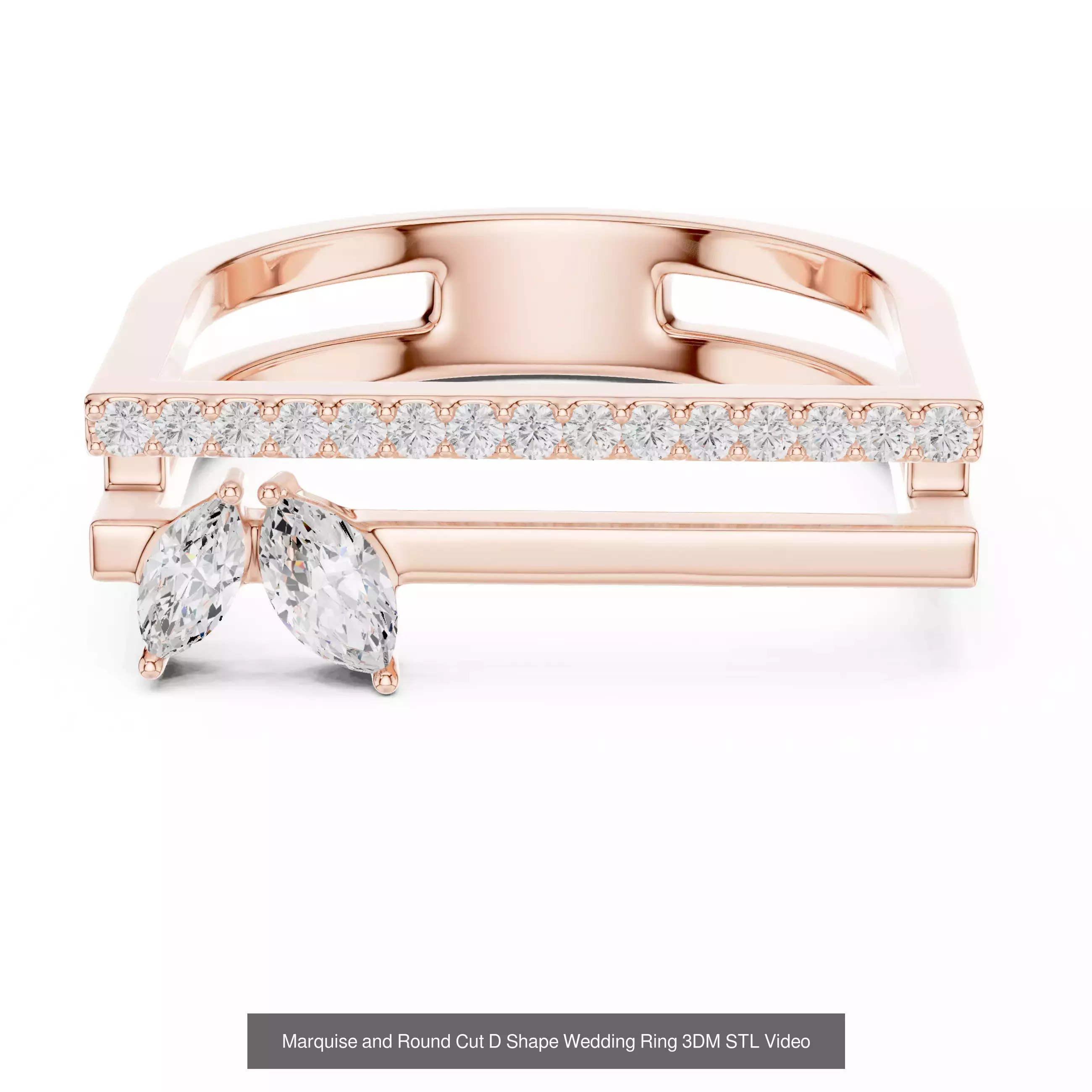 2138 All Diamond Rings 3DM STL FBX OBJ 3 Color Rendering Videos 3D Model Collection_267