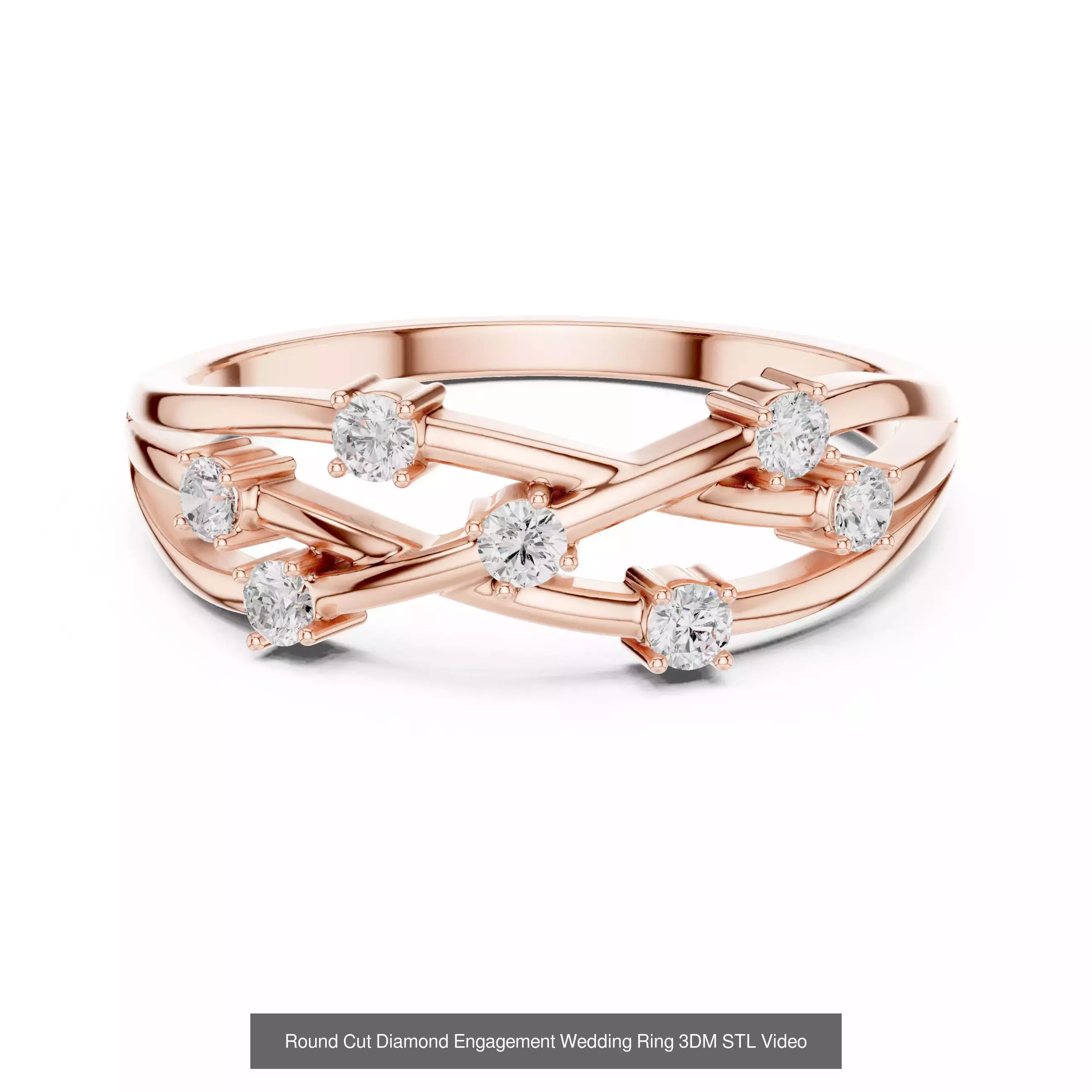 2138 All Diamond Rings 3DM STL FBX OBJ 3 Color Rendering Videos 3D Model Collection_290