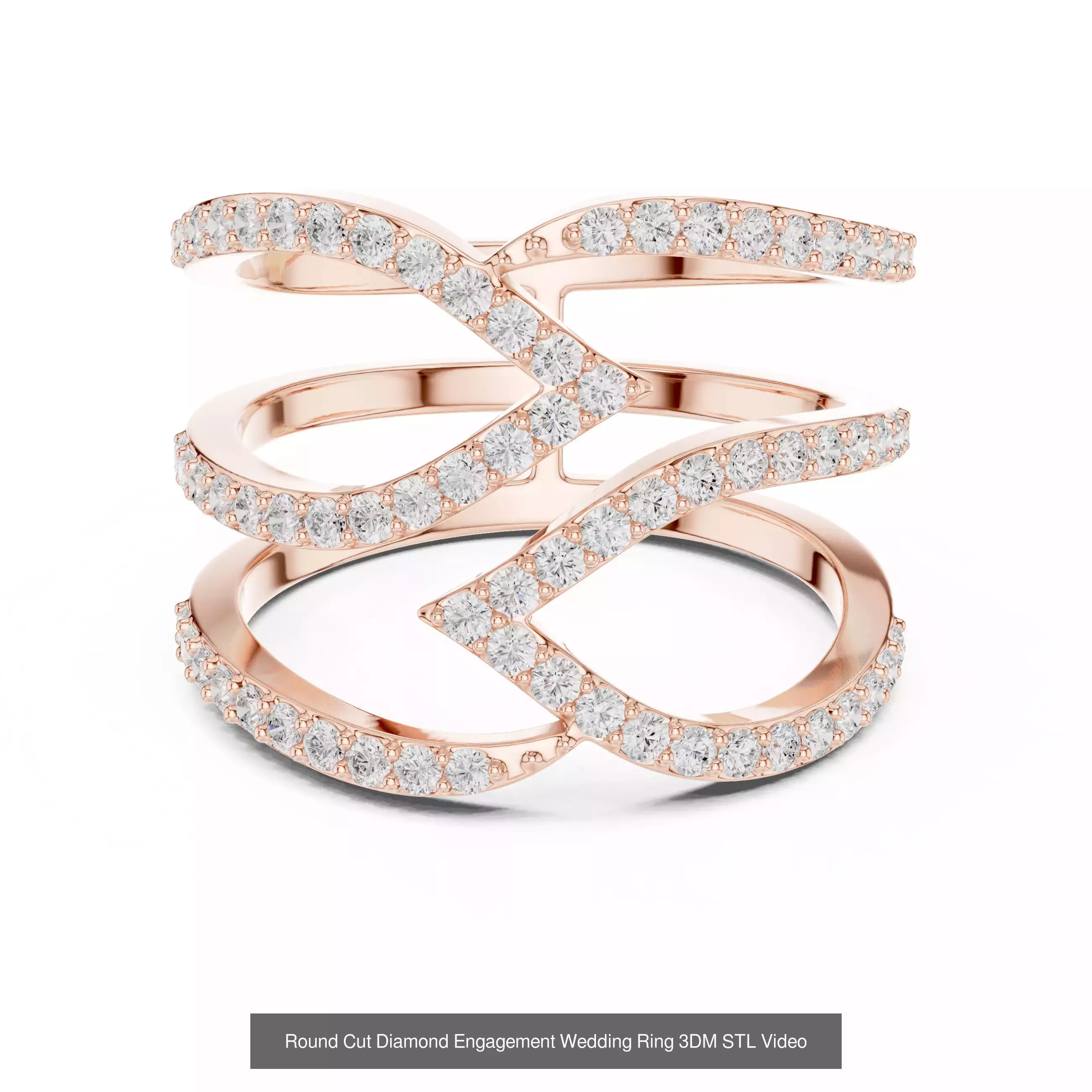 2138 All Diamond Rings 3DM STL FBX OBJ 3 Color Rendering Videos 3D Model Collection_280