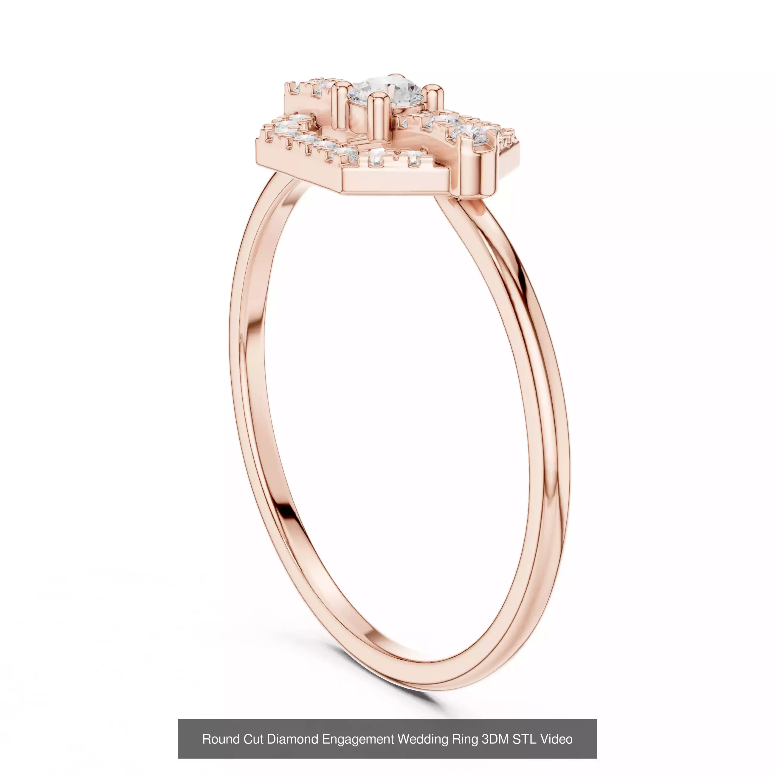 2138 All Diamond Rings 3DM STL FBX OBJ 3 Color Rendering Videos 3D Model Collection_300