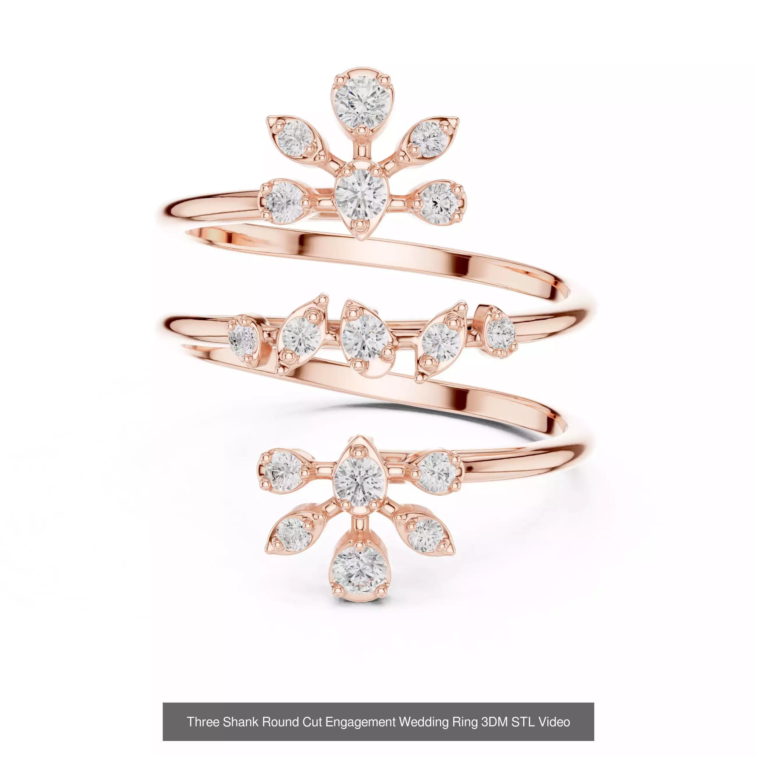 2138 All Diamond Rings 3DM STL FBX OBJ 3 Color Rendering Videos 3D Model Collection_344