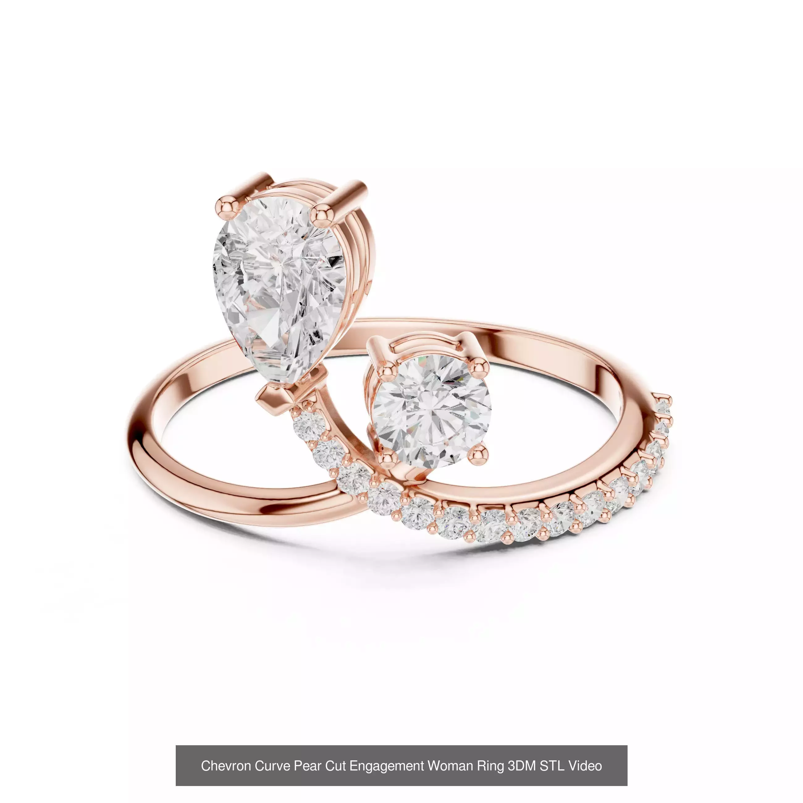 2138 All Diamond Rings 3DM STL FBX OBJ 3 Color Rendering Videos 3D Model Collection_343