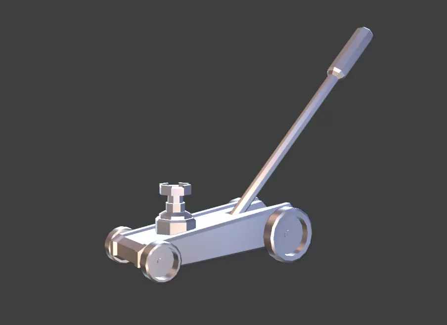 Hydraulic Jack Industrial Sci-Fi Low-Poly Game Asset Low-poly 3D model_5