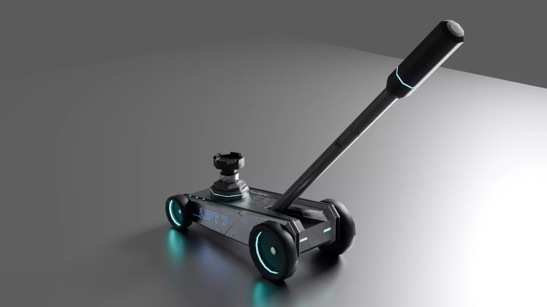 Hydraulic Jack Industrial Sci-Fi Low-Poly Game Asset Low-poly 3D model_8