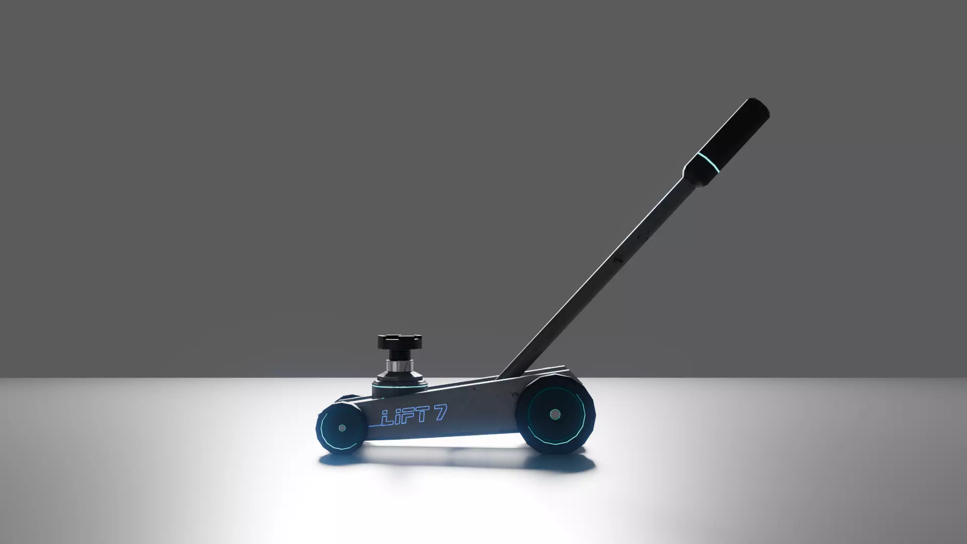 Hydraulic Jack Industrial Sci-Fi Low-Poly Game Asset Low-poly 3D model_3