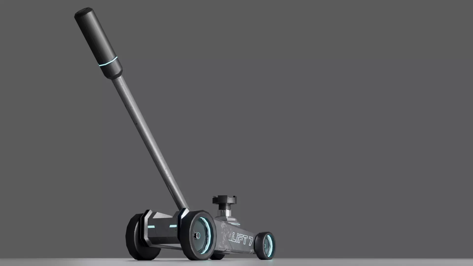 Hydraulic Jack Industrial Sci-Fi Low-Poly Game Asset Low-poly 3D model_2