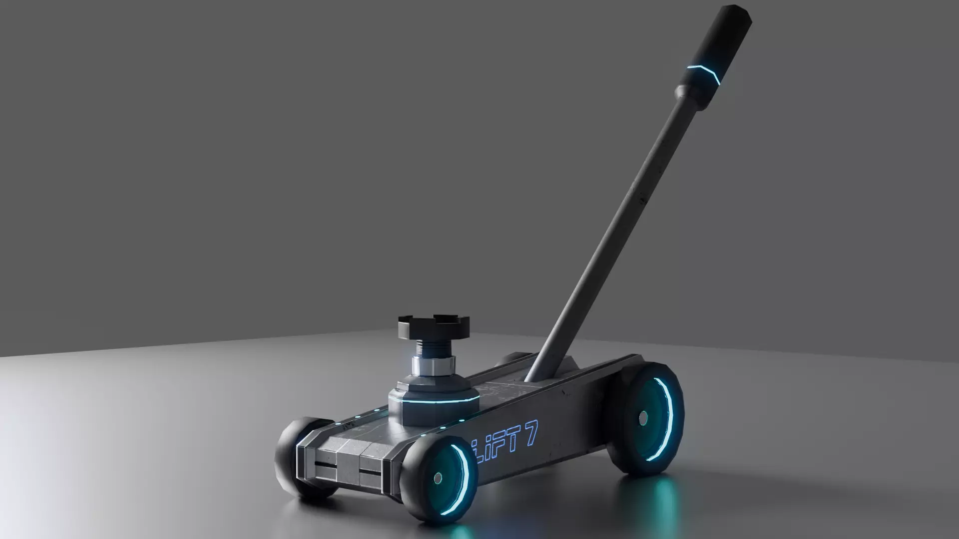 Hydraulic Jack Industrial Sci-Fi Low-Poly Game Asset Low-poly 3D model_4