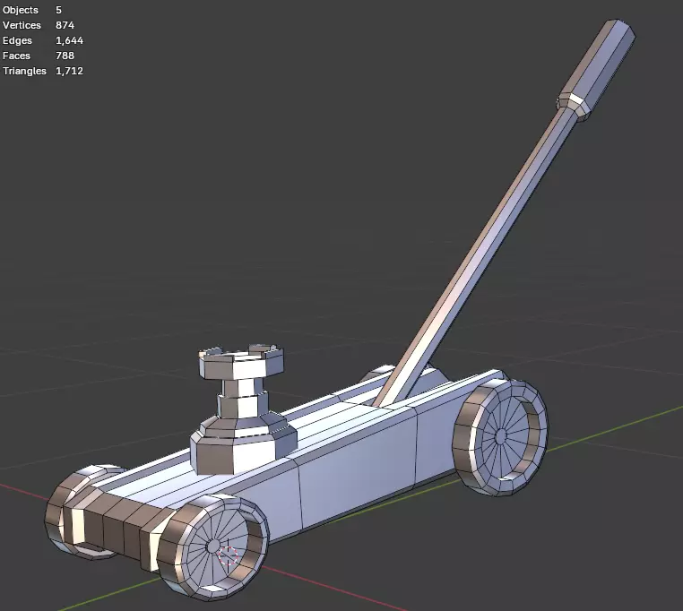 Hydraulic Jack Industrial Sci-Fi Low-Poly Game Asset Low-poly 3D model_7