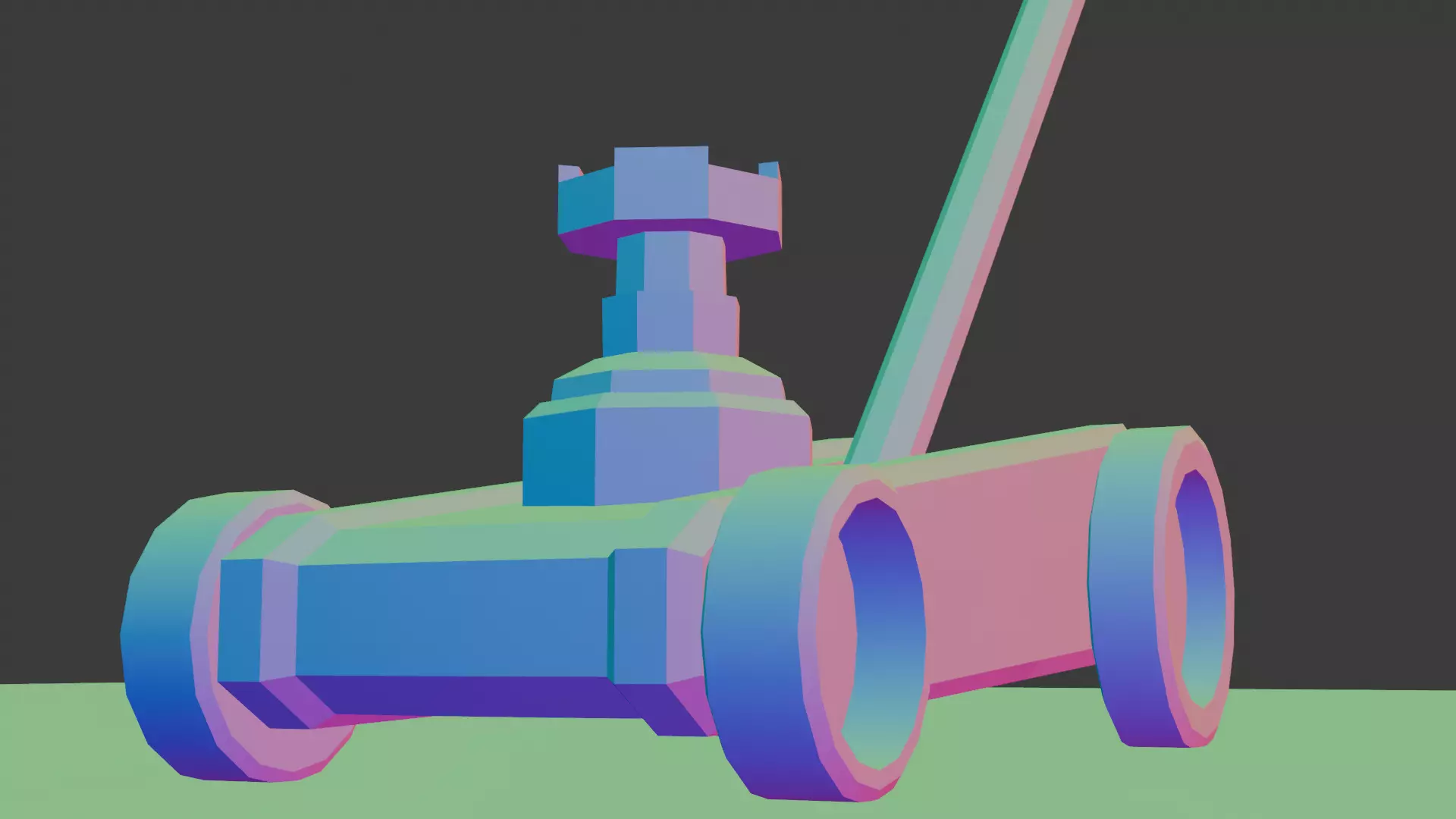 Hydraulic Jack Industrial Sci-Fi Low-Poly Game Asset Low-poly 3D model_1