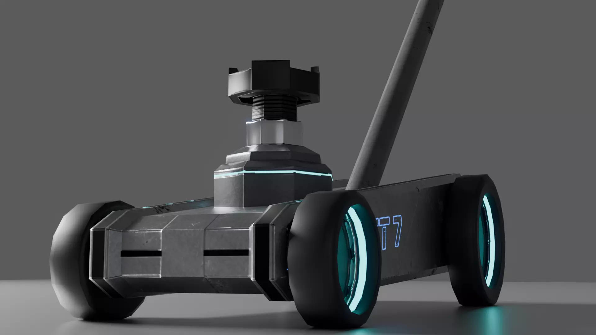 Hydraulic Jack Industrial Sci-Fi Low-Poly Game Asset Low-poly 3D model_9