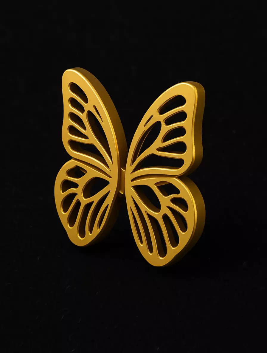 Gold butterfly 3D model_0