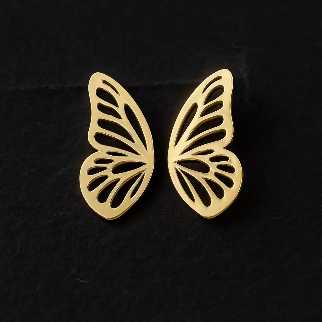 Gold butterfly 3D model_1