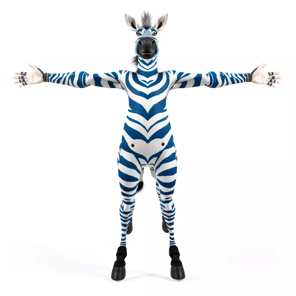 Blue Striped Zebra model pack Low-poly 3D model_3