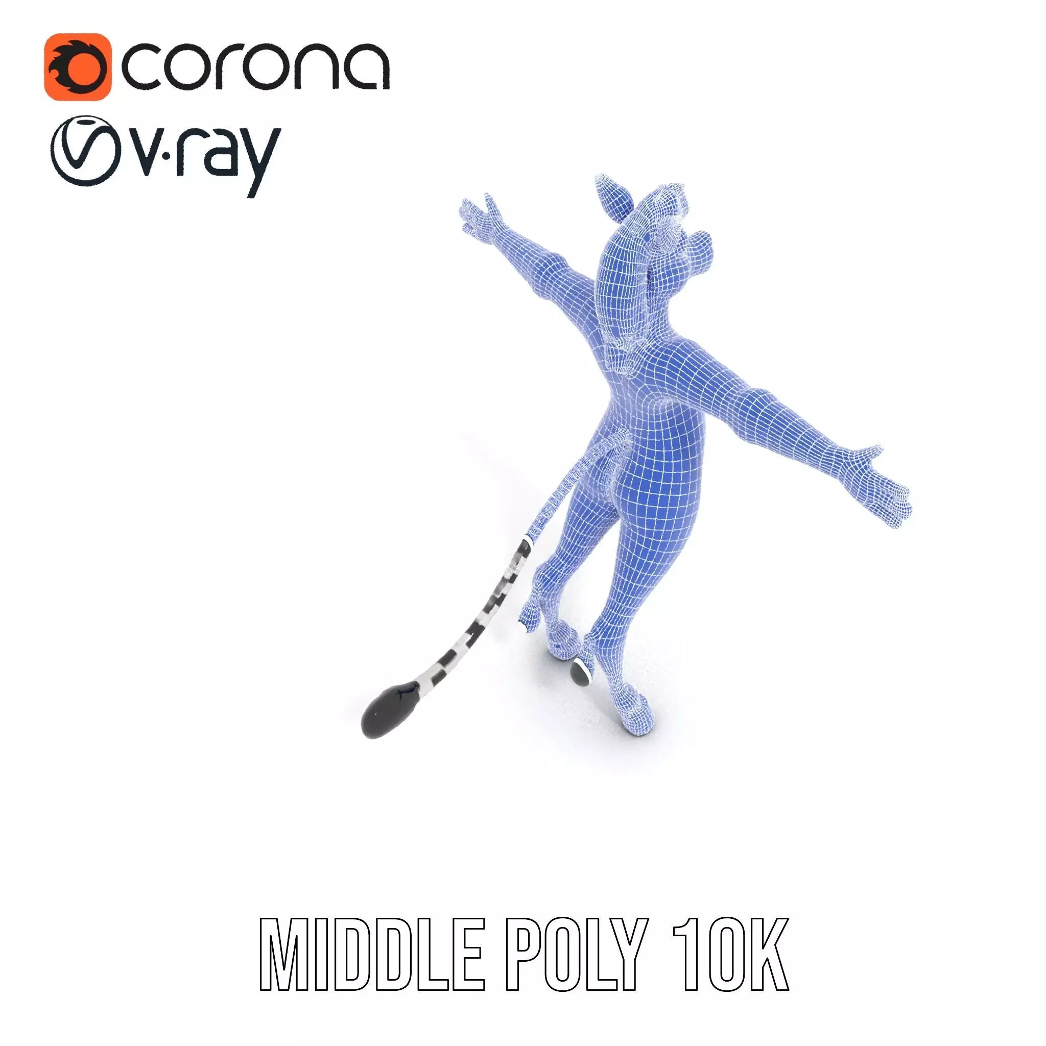 Blue Striped Zebra model pack Low-poly 3D model_28