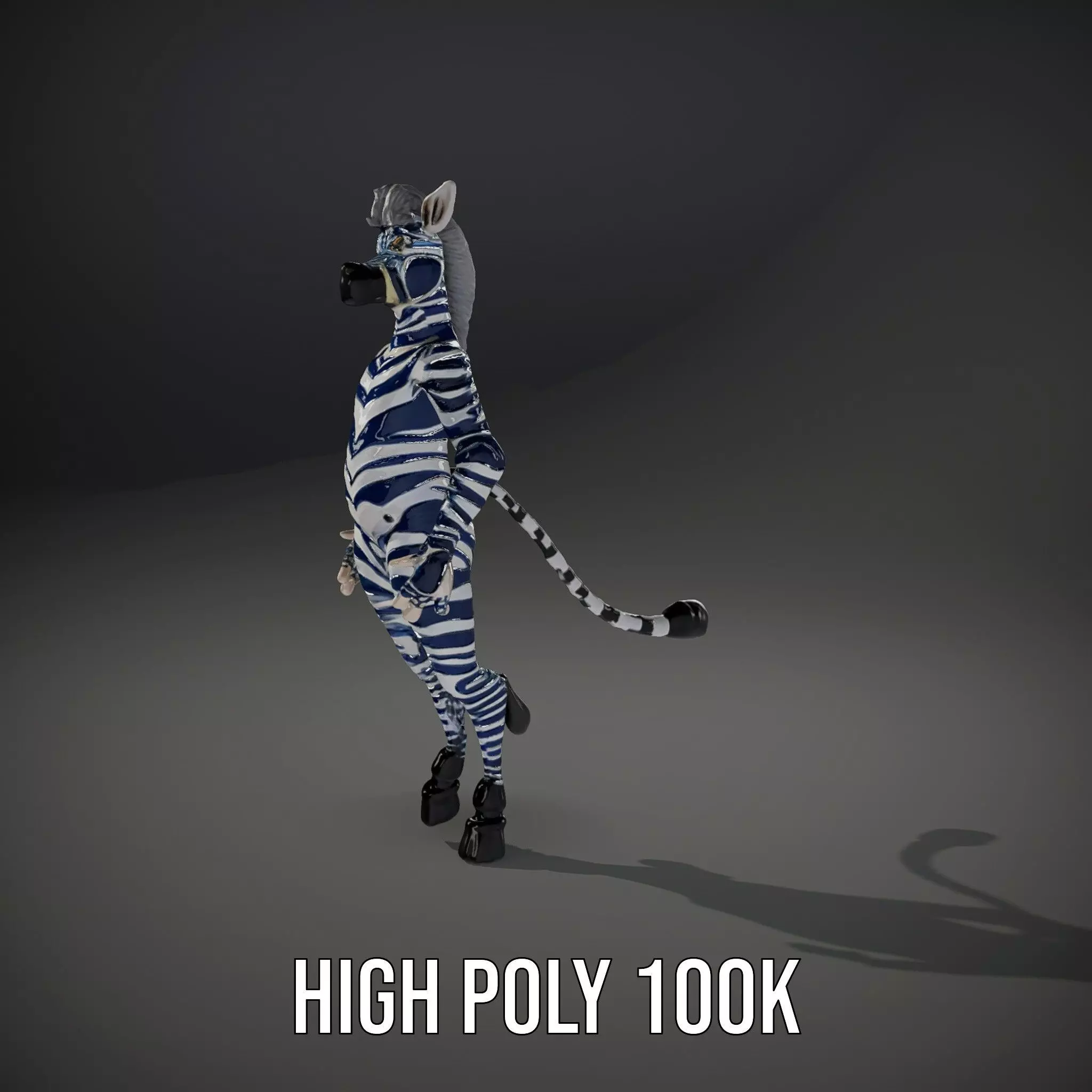 Blue Striped Zebra model pack Low-poly 3D model_13